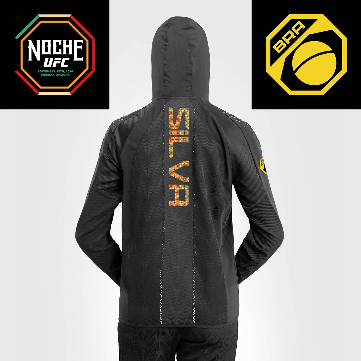 Women's UFC Zenith by Venum Black Authentic Noche UFC Fight Night Walkout Hoodie - Silva