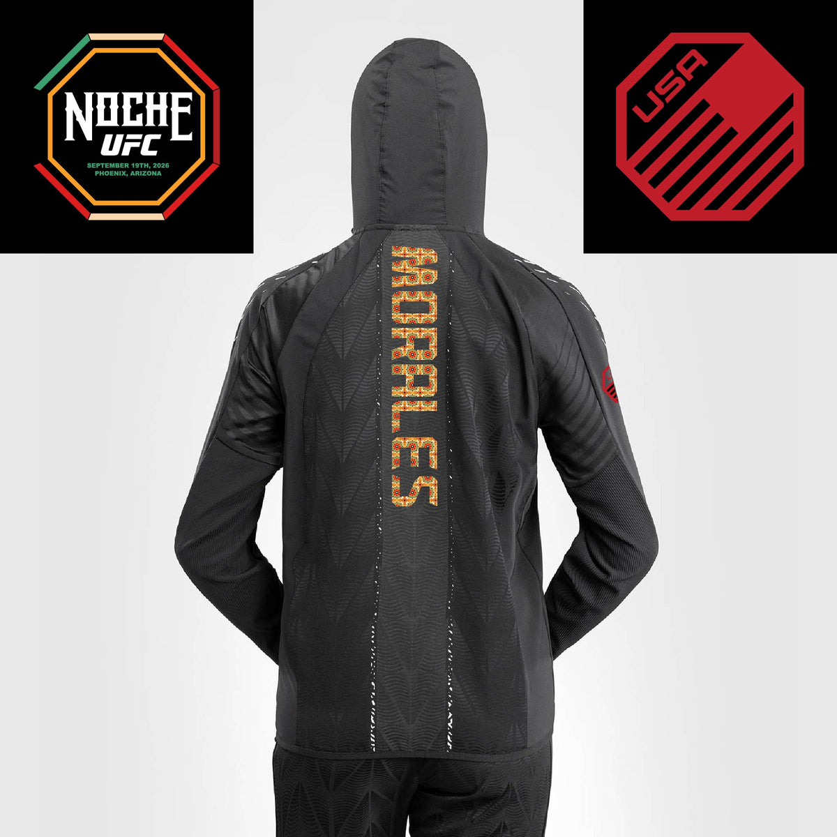 Women's UFC Zenith by Venum Black Authentic Noche UFC Fight Night Walkout Hoodie - Joseph Morales