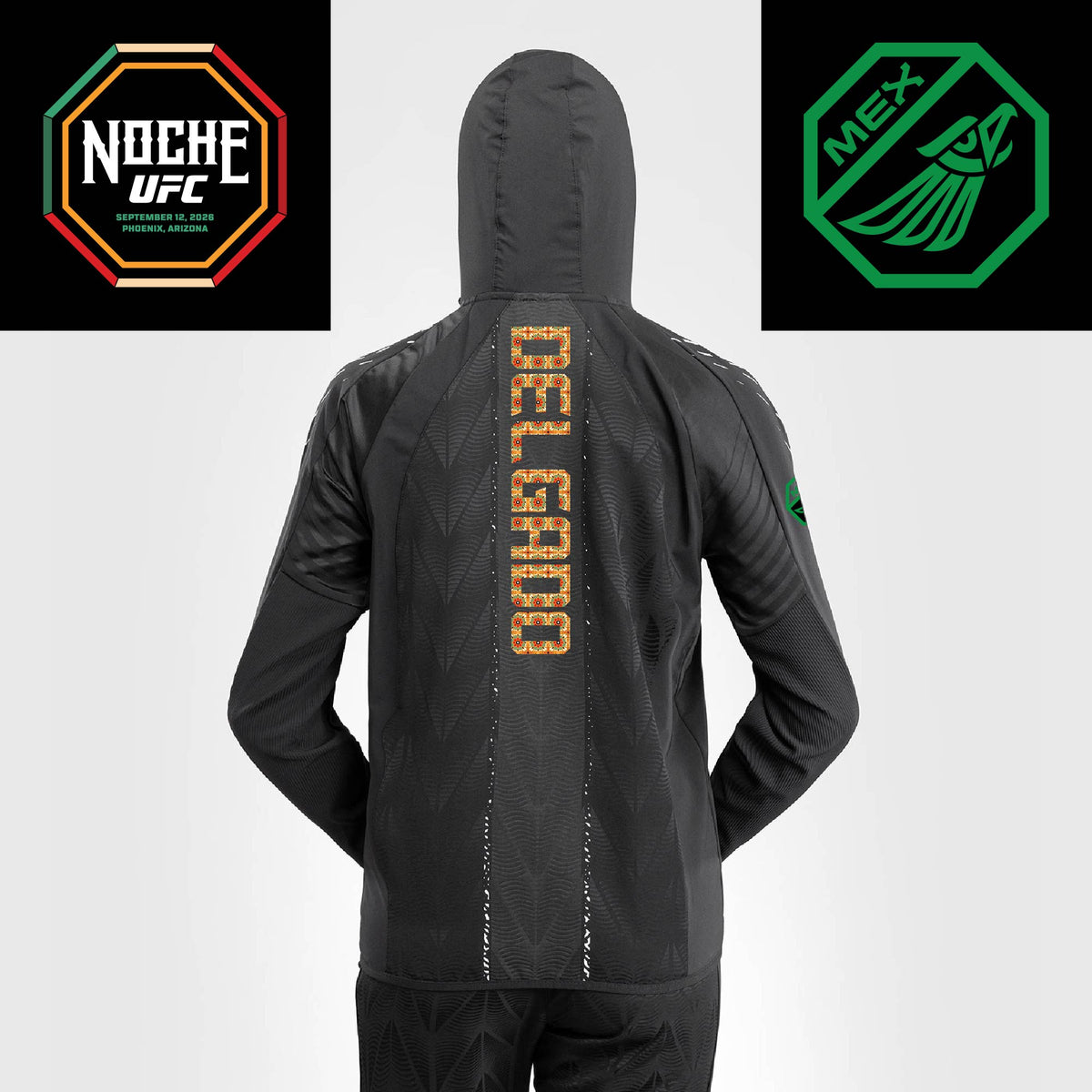 Women's UFC Zenith by Venum Black Authentic Noche UFC Fight Night Walkout Hoodie - Delgado  product-type_Sweatshirts Venum