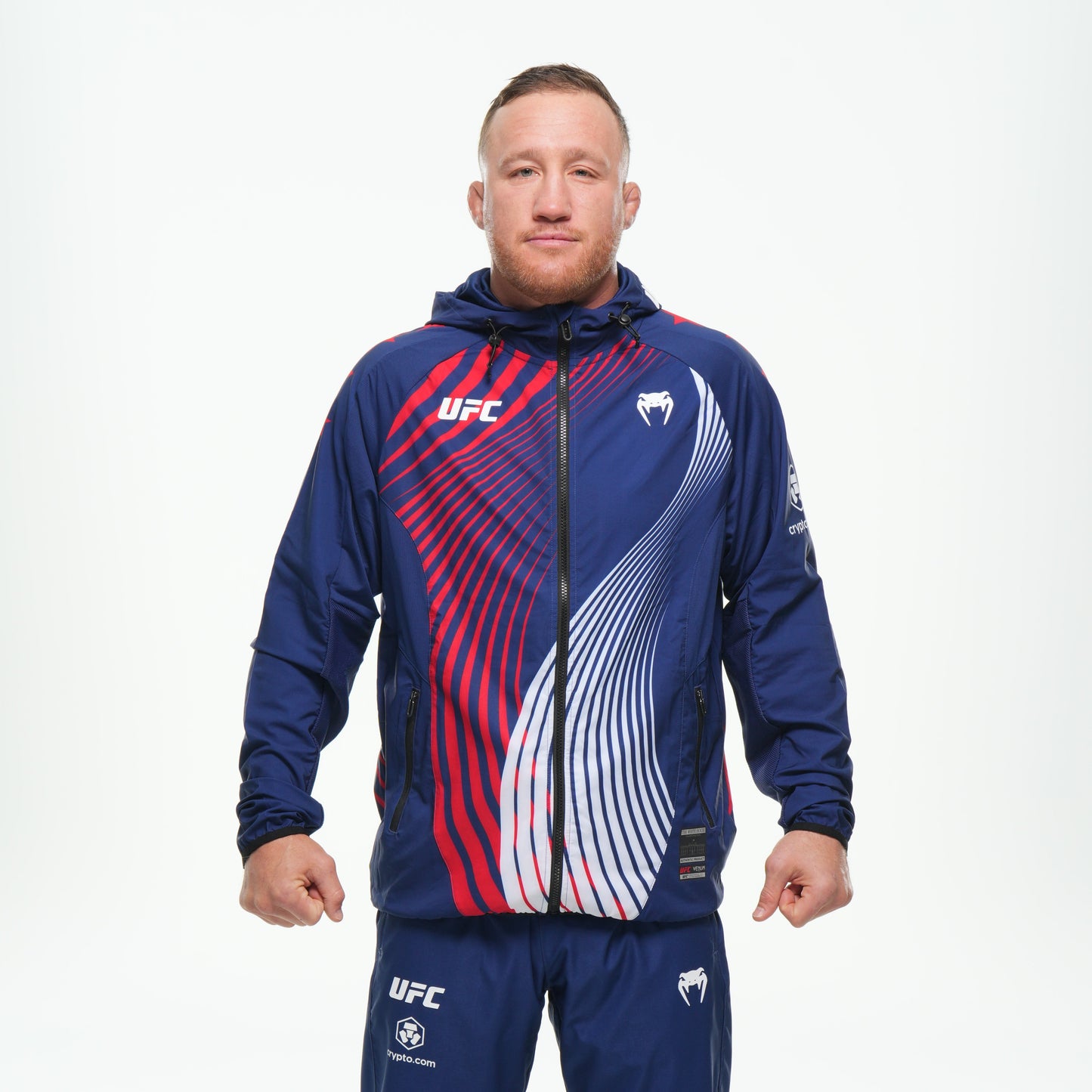 Men's Official UFC Freedom 250 by Venum Blue Authentic Fight Night Walkout Hoodie
