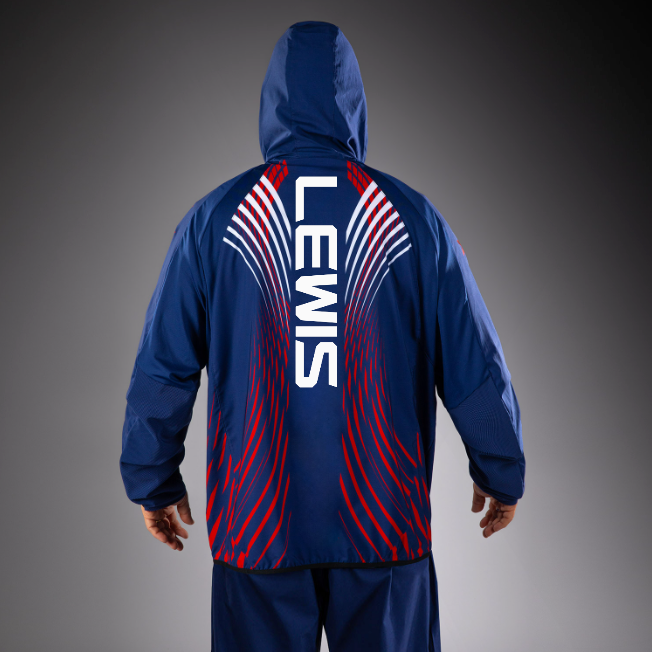 Men's Official UFC Freedom 250 by Venum Blue Authentic Fight Night Walkout Hoodie -Lewis   Venum