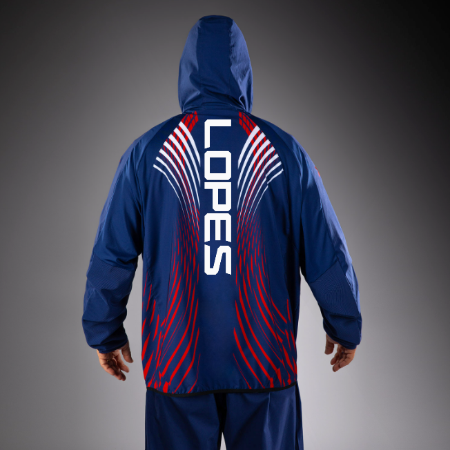 Men's Official UFC Freedom 250 by Venum Blue Authentic Fight Night Walkout Hoodie - Lopes   Venum