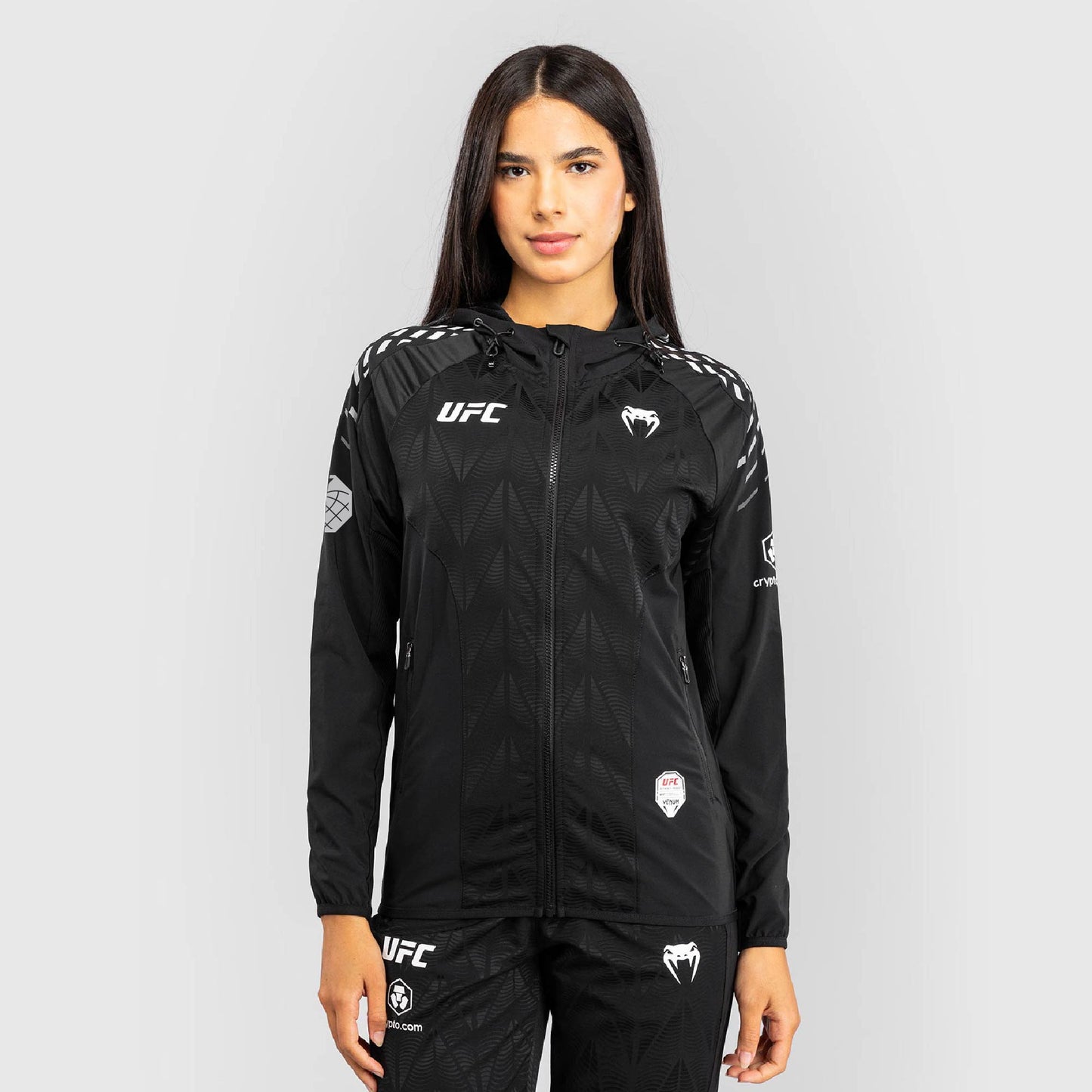 Women's UFC Zenith by Venum Black Authentic Fight Night Walkout Hoodie - Holloway