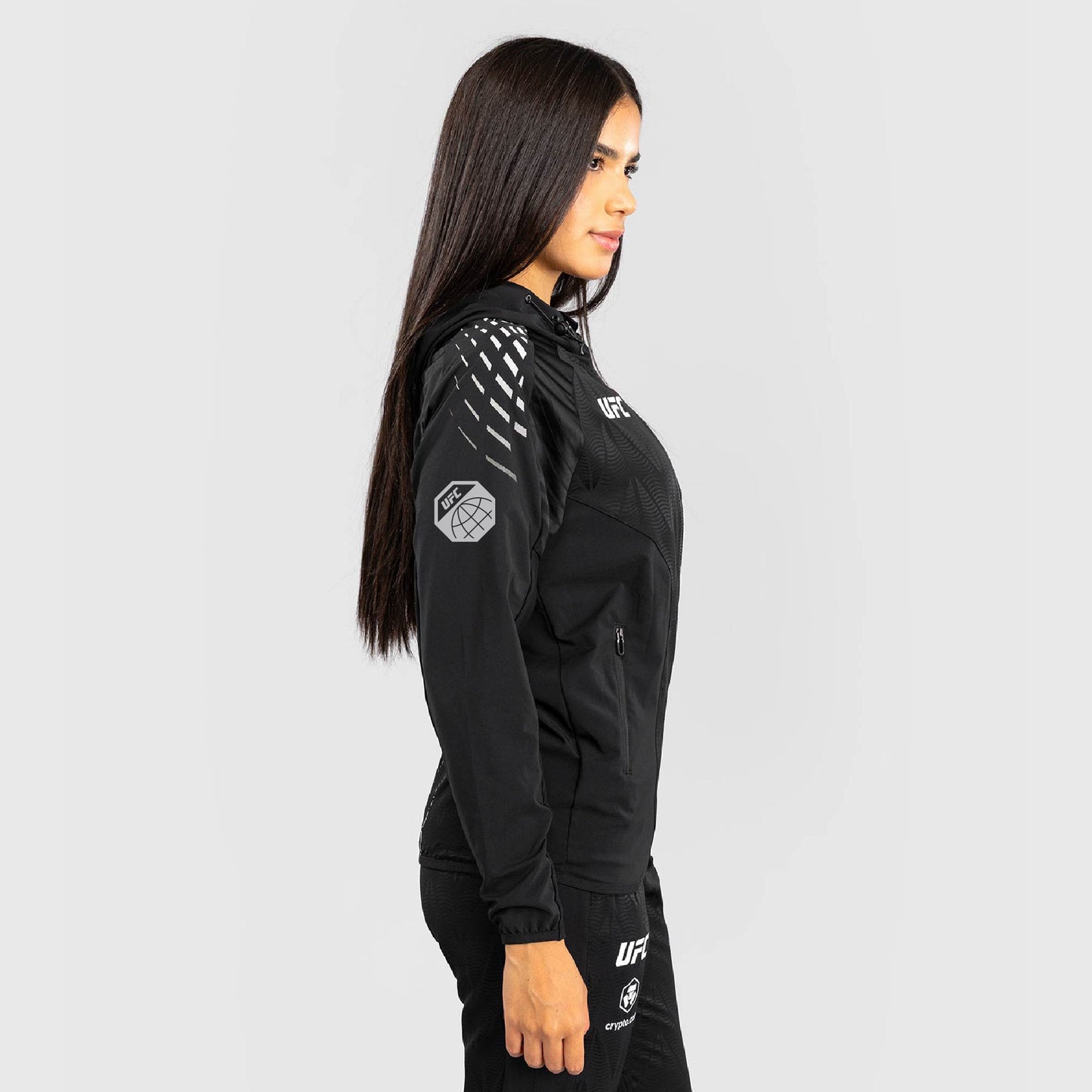 Women's UFC Zenith by Venum Black Authentic Fight Night Walkout Hoodie - Holloway
