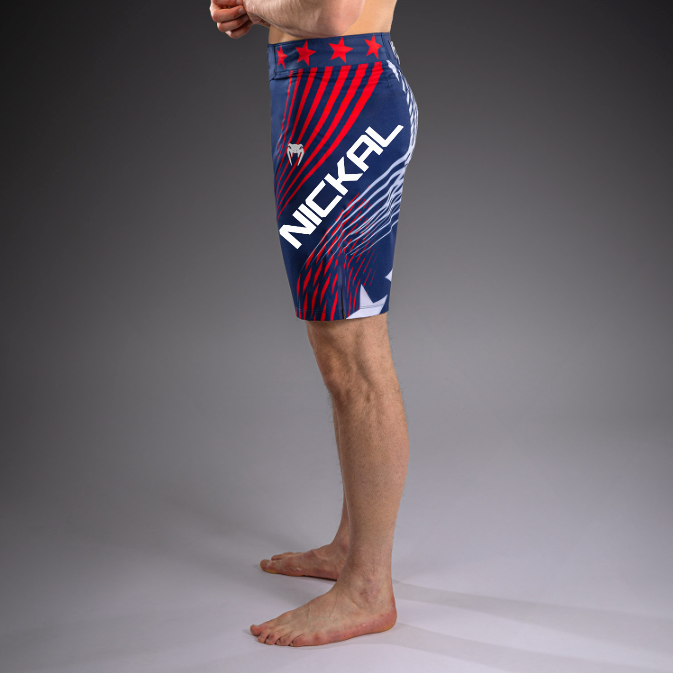 Men's UFC Freedom 250 by Venum Blue Authentic Fight Night Long Fit Fight Short-NICKAL