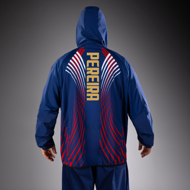 Men's Official UFC Freedom 250 by Venum Blue Authentic Fight Night Walkout Hoodie -Pereira   Venum