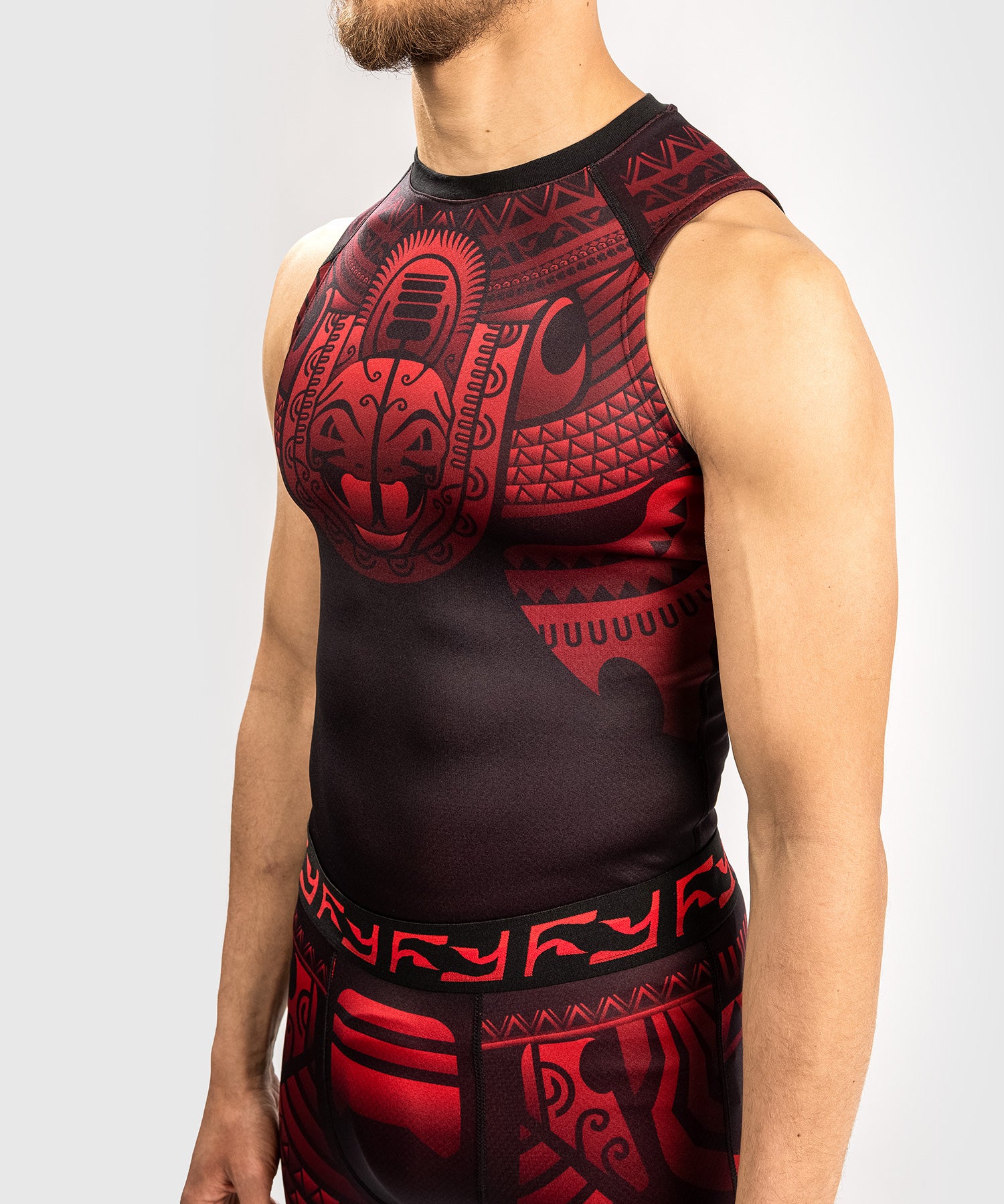 トップス MMA Racing sleeveless with Ranor Venum Nakahi Rashguard - Sleeveless - Black/Red - Venum