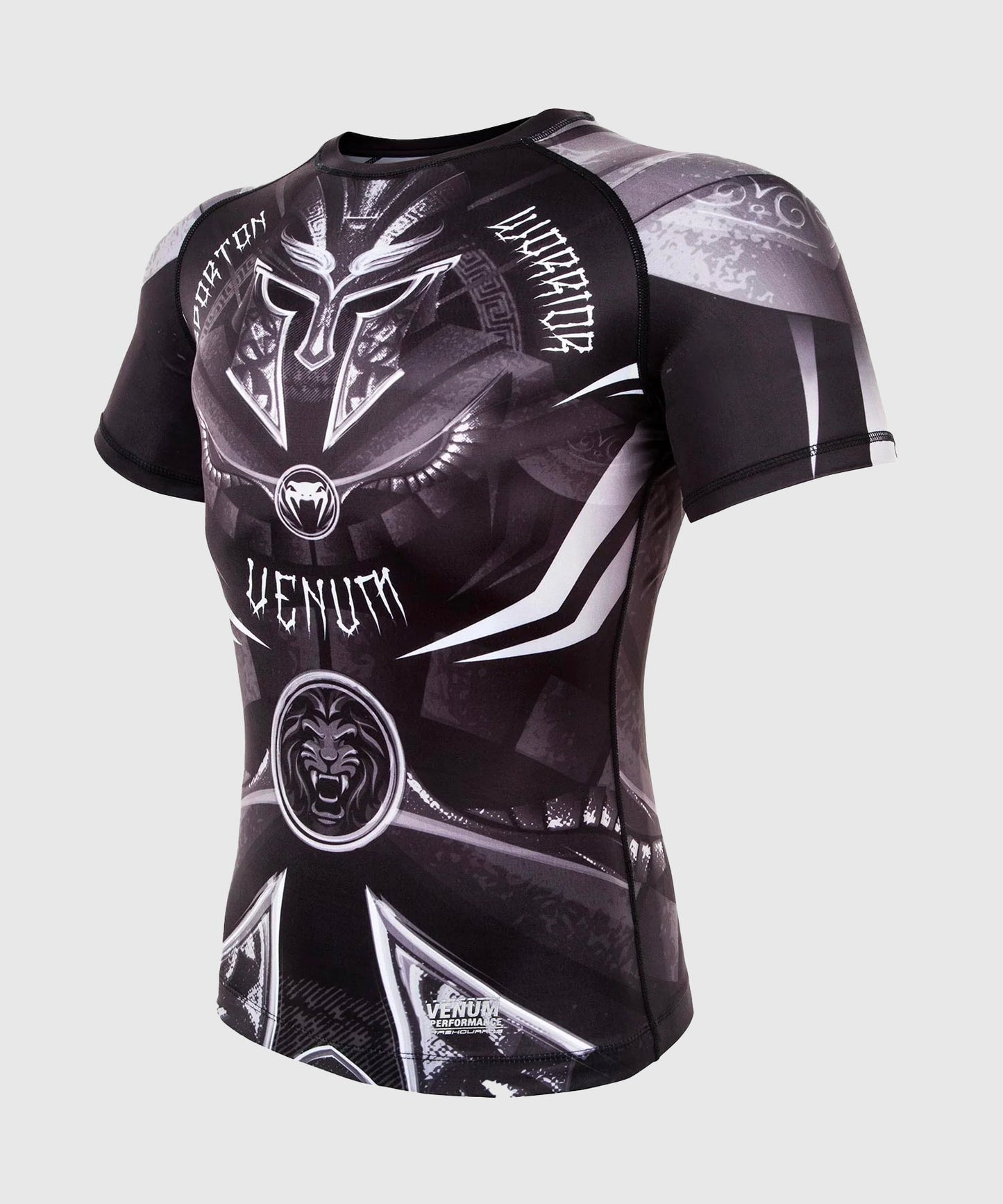 Venum Gladiator 3.0 Rashguard - Black/White - Short Sleeves