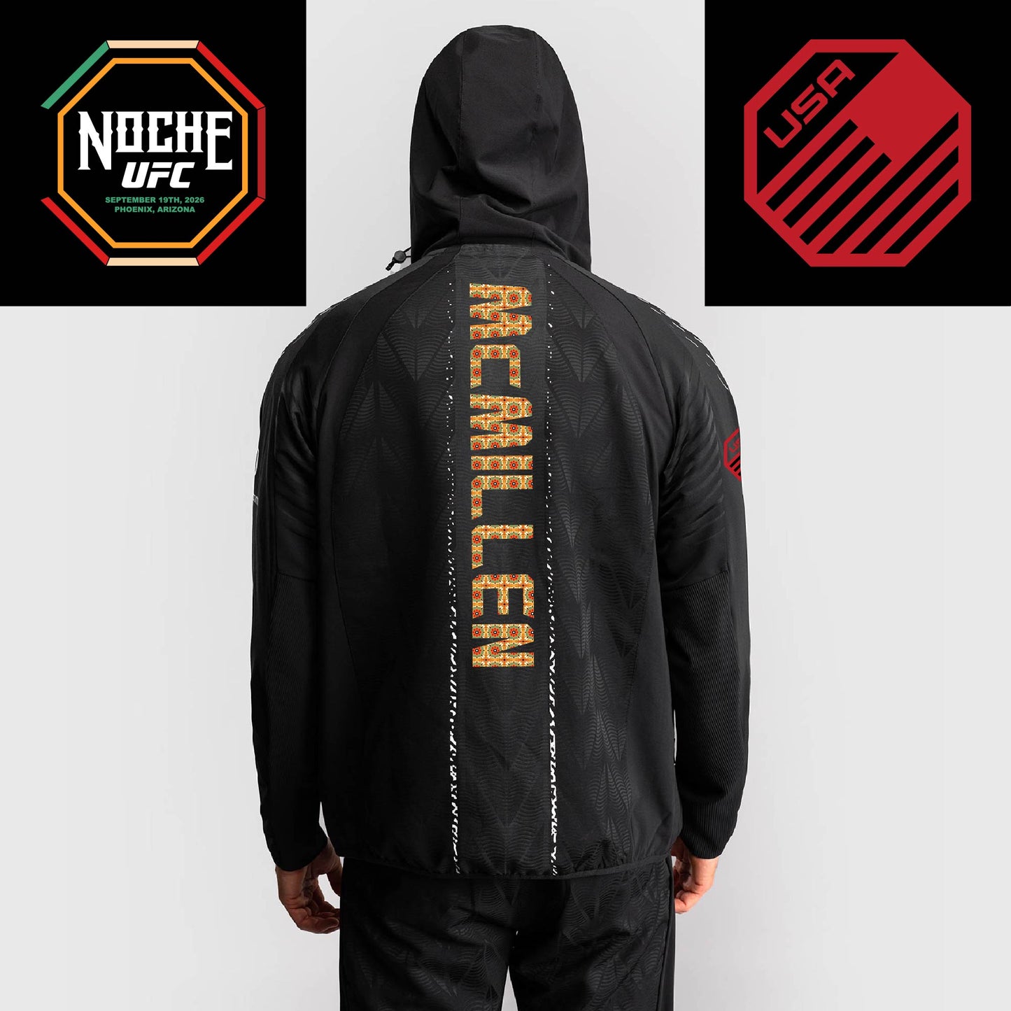 Men’s UFC Zenith by Venum Black Authentic Noche UFC Fight Night Walkout Hoodie - McMillen