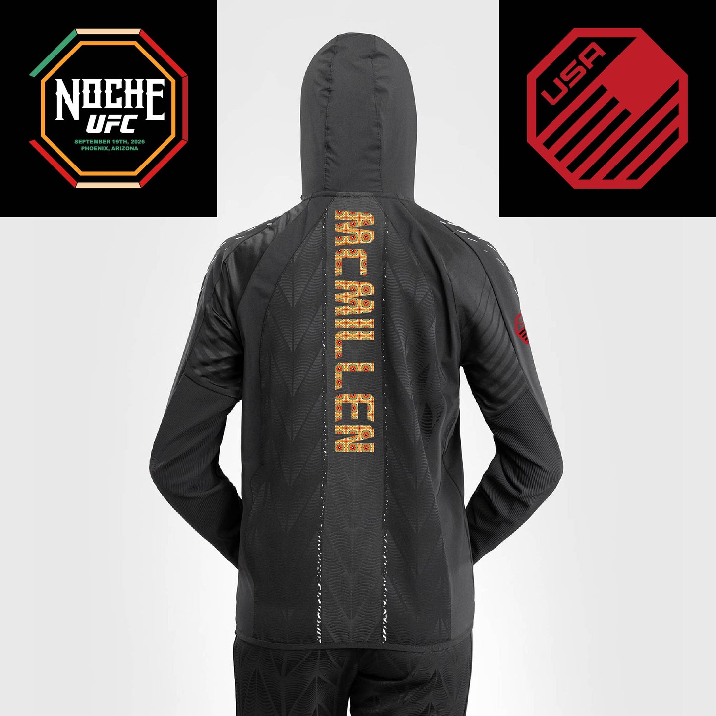 Women's UFC Zenith by Venum Black Authentic Noche UFC Fight Night Walkout Hoodie - McMillen