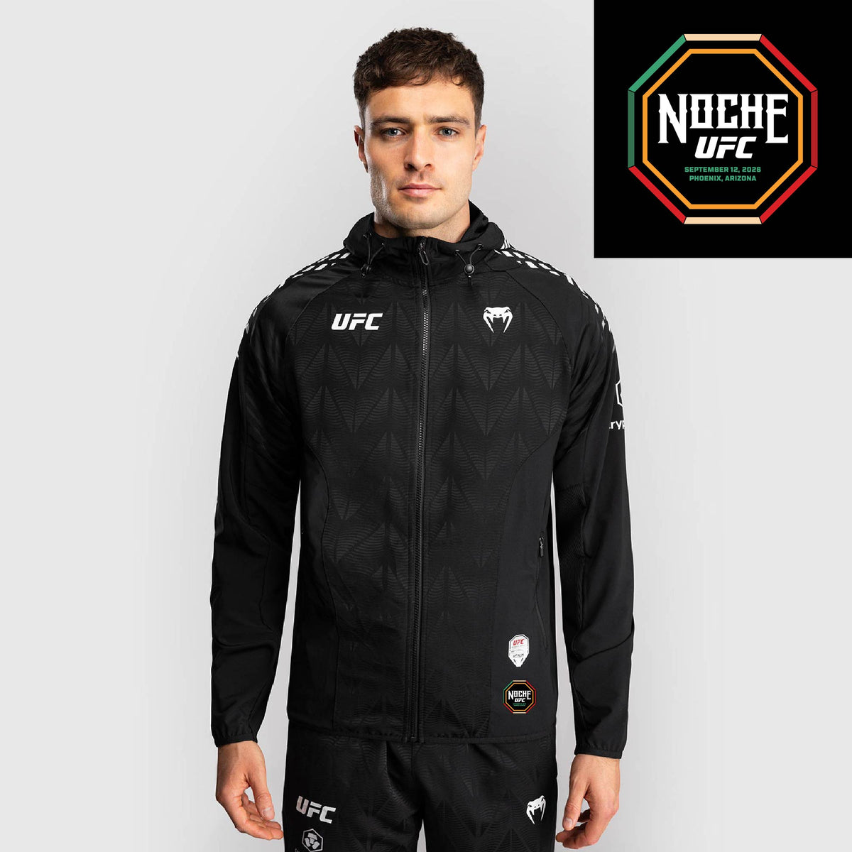 Men’s UFC Zenith by Venum Black Authentic Noche UFC Fight Night Walkout Hoodie - Personalized   Venum