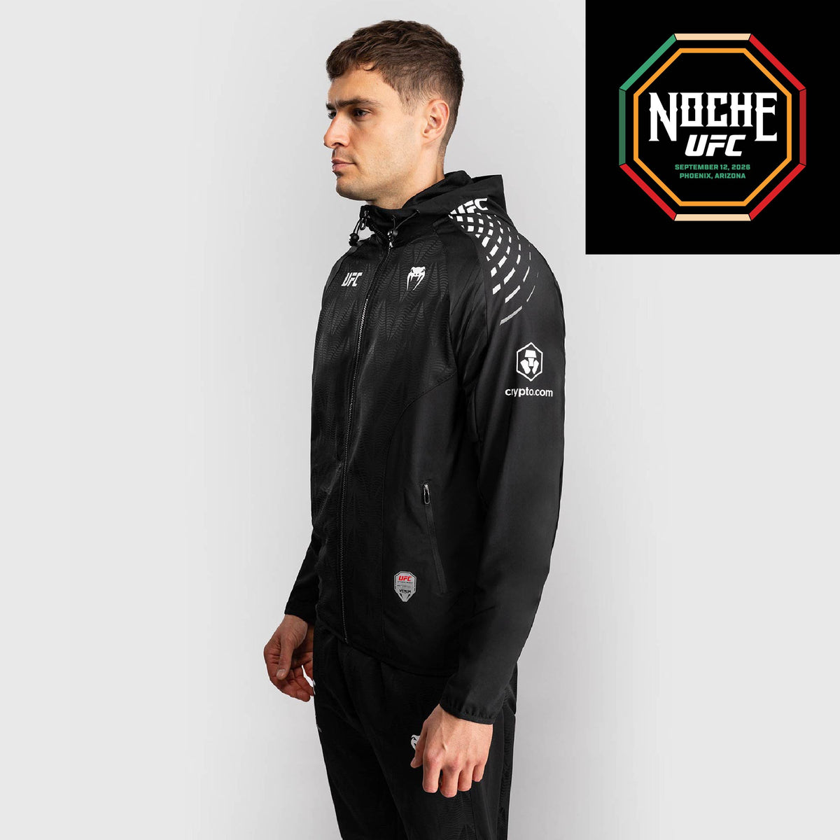Men’s UFC Zenith by Venum Black Authentic Noche UFC Fight Night Walkout Hoodie - Personalized   Venum