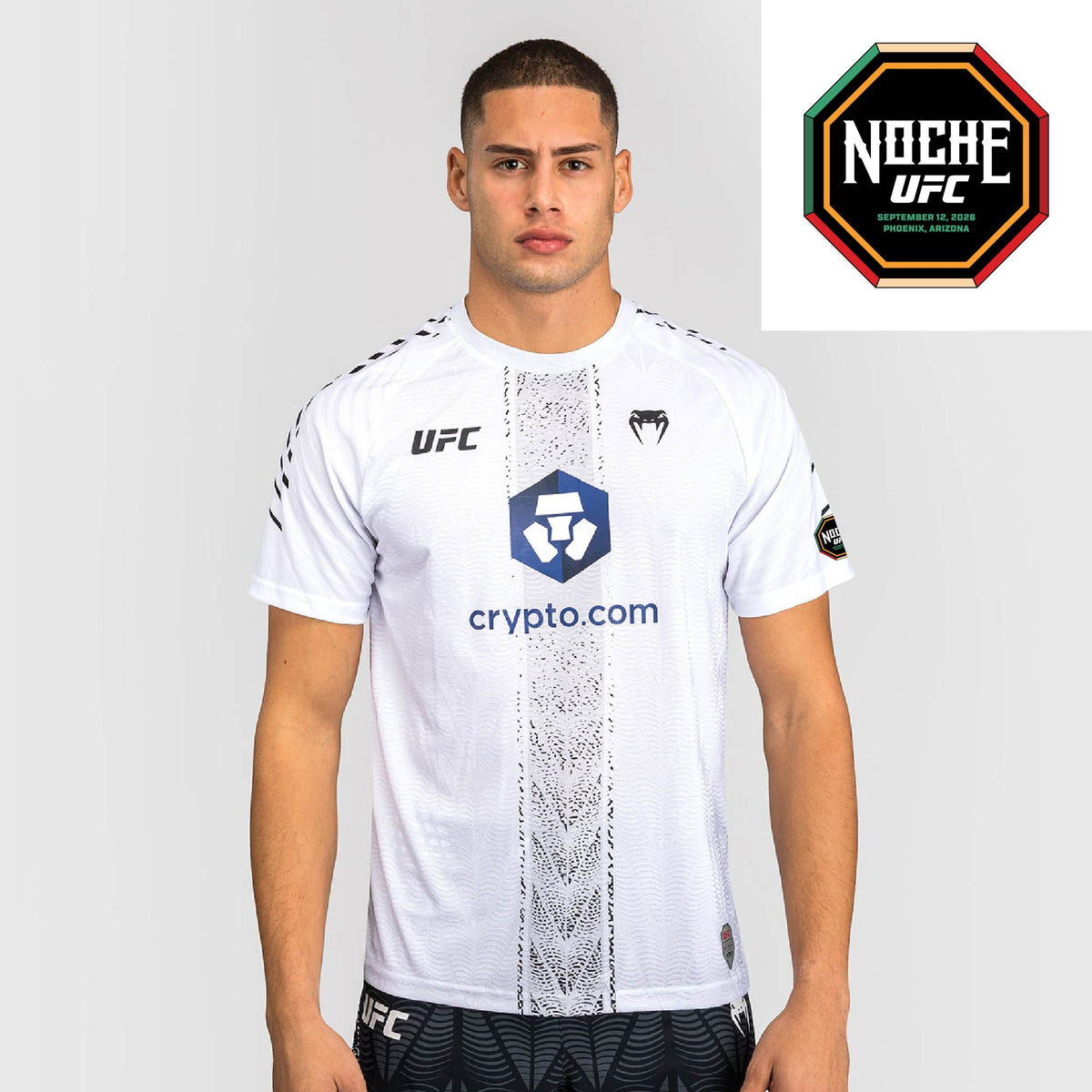 Men's UFC Zenith by Venum White Authentic Noche UFC Fight Night Walkout Jersey - Personalized  product-type_T-Shirts Venum