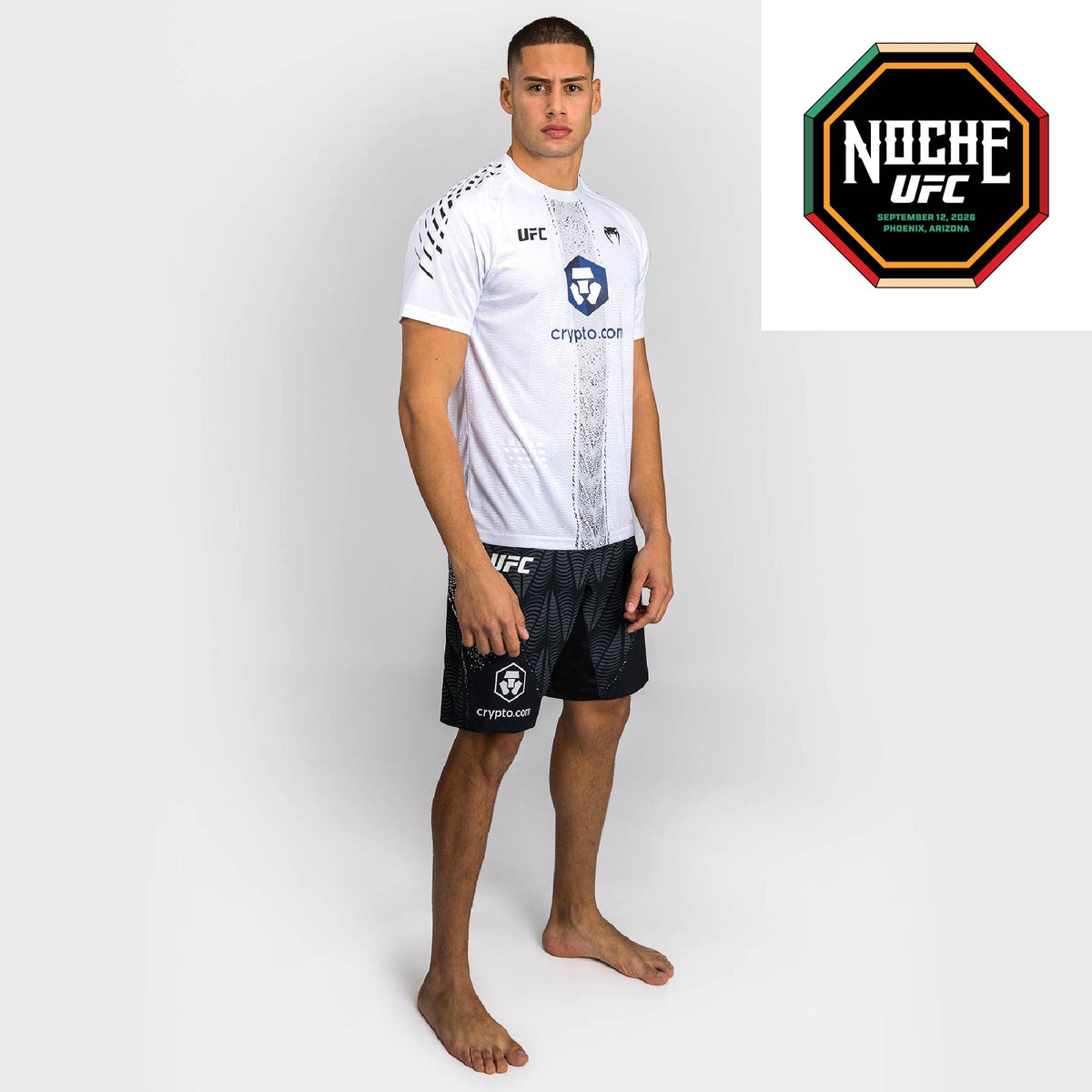 Men's UFC Zenith by Venum White Authentic Noche UFC Fight Night Walkout Jersey - Personalized  product-type_T-Shirts Venum