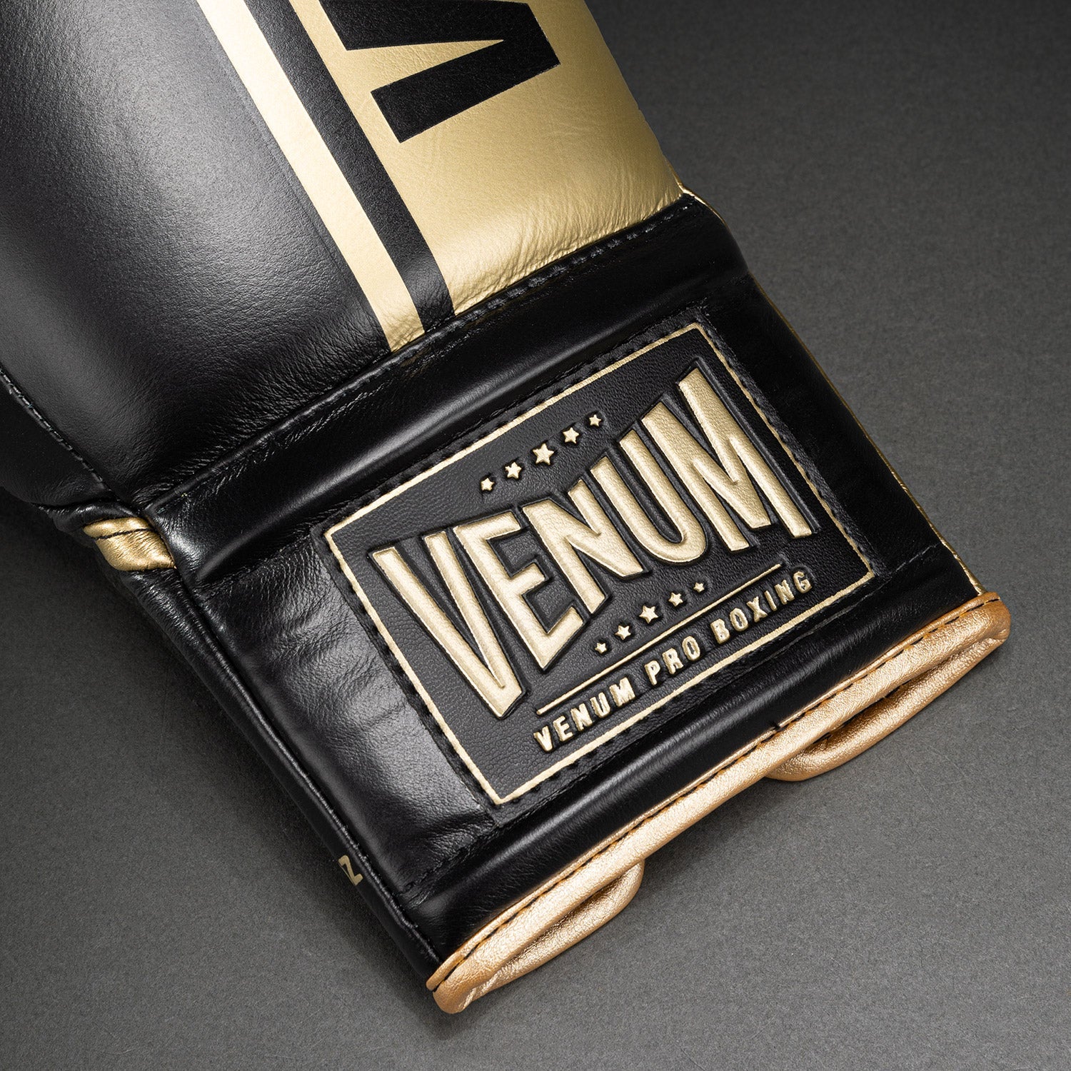 Venum Shield Pro Boxing Gloves - With Laces - Black/Gold - Venum