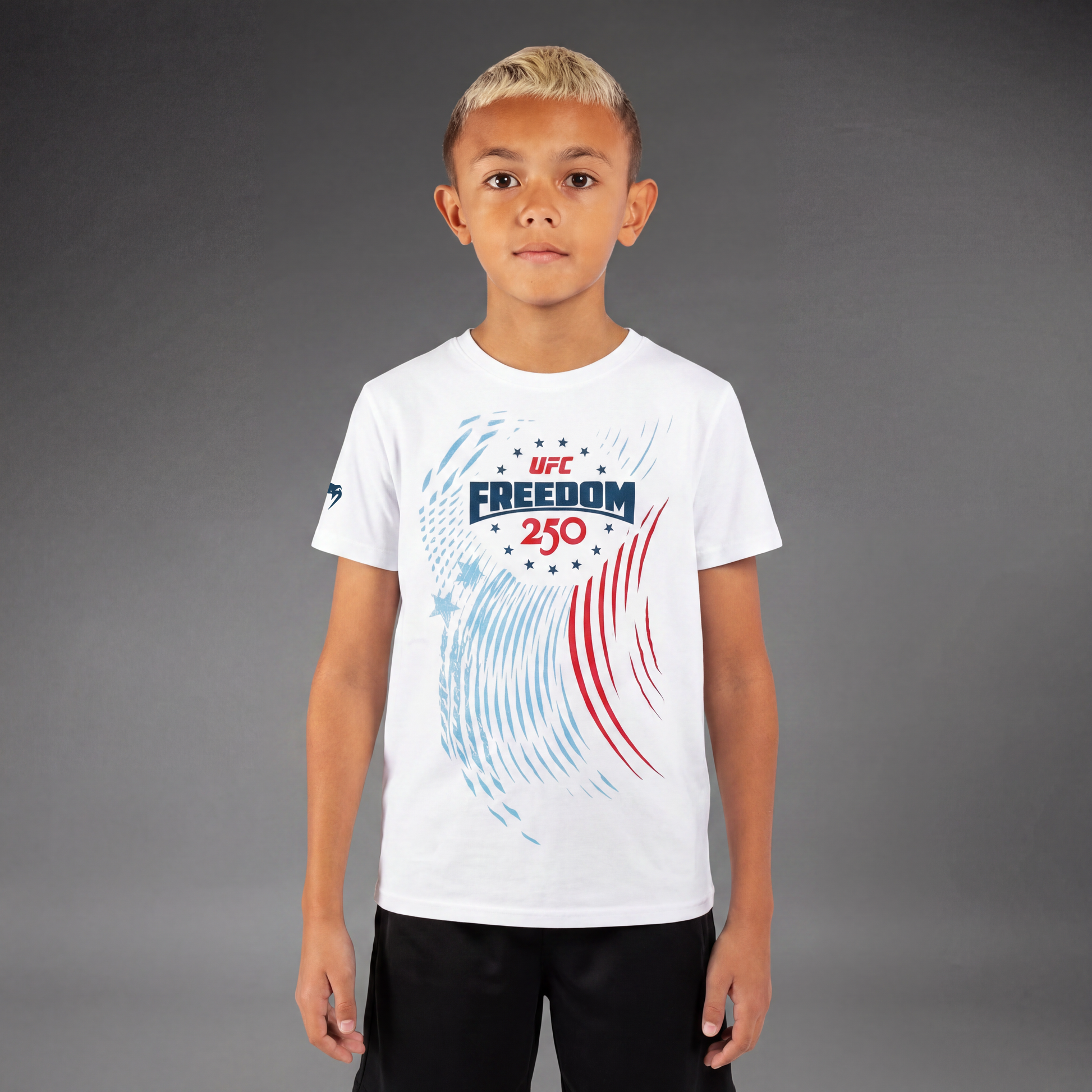 [新品未使用]UFC GYM ニットキャップ& 手袋&ヘッドバンド&ソックス3足 Official UFC Freedom 250 Official Weigh-In Kids Tshirt - White