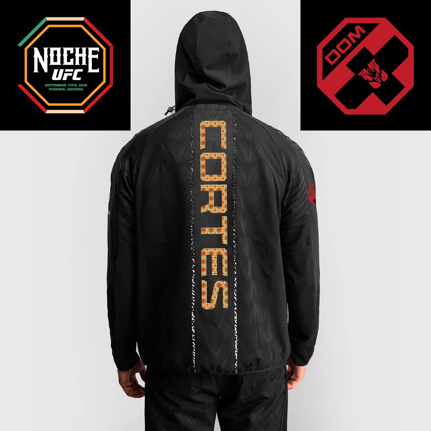 Men’s UFC Zenith by Venum Black Authentic Noche UFC Fight Night Walkout Hoodie - Waldo Cortes Acosta