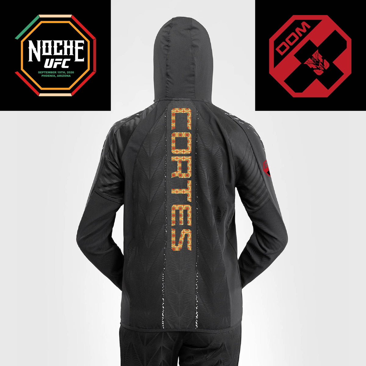 Women's UFC Zenith by Venum Black Authentic Noche UFC Fight Night Walkout Hoodie - Waldo Cortes Acosta