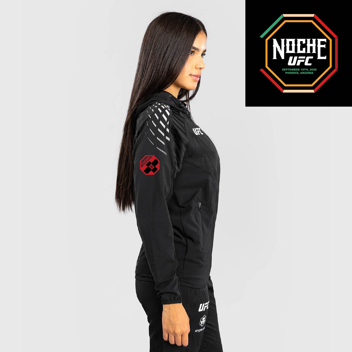 Women's UFC Zenith by Venum Black Authentic Noche UFC Fight Night Walkout Hoodie - Waldo Cortes Acosta