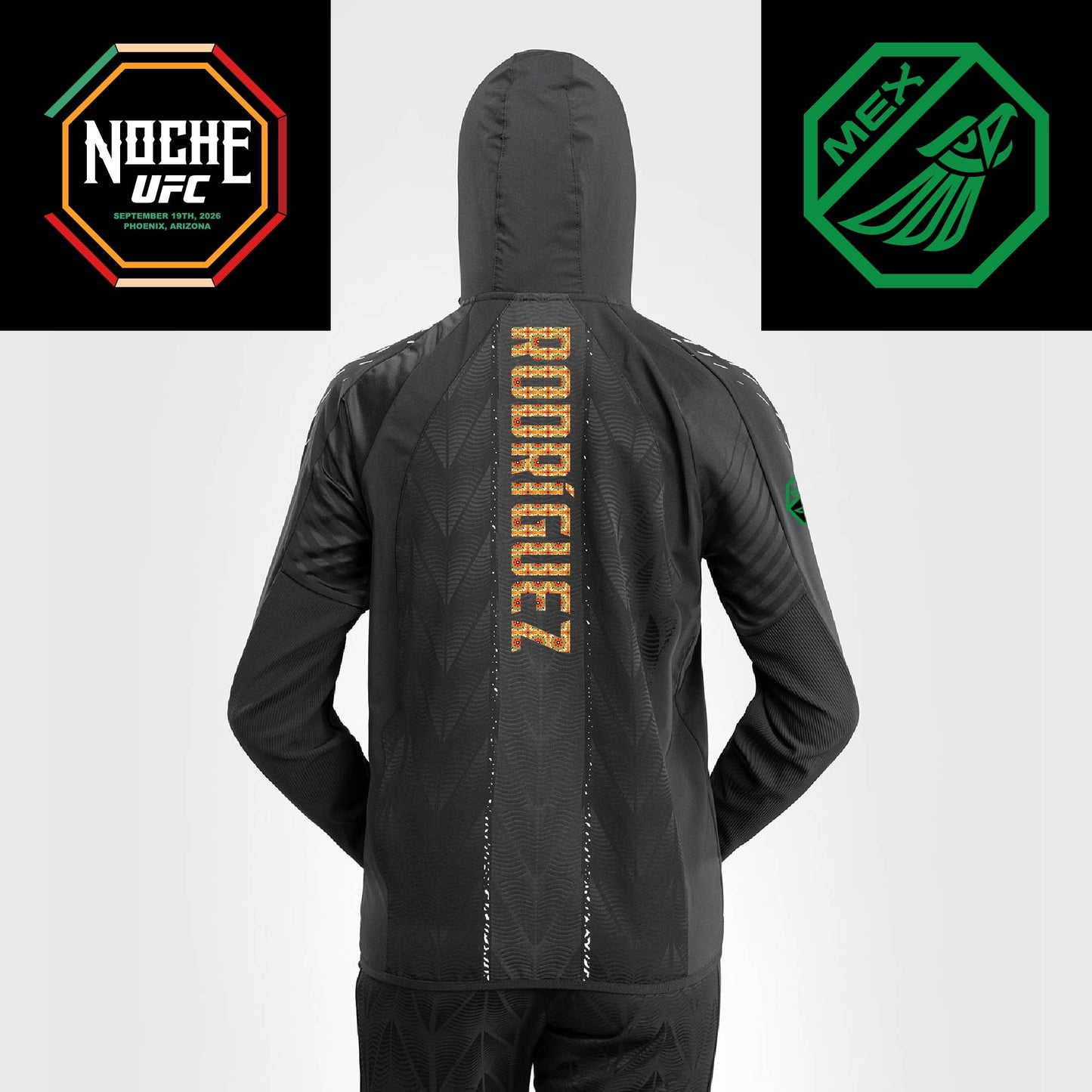 Women's UFC Zenith by Venum Black Authentic Noche UFC Fight Night Walkout Hoodie - Rodriguez