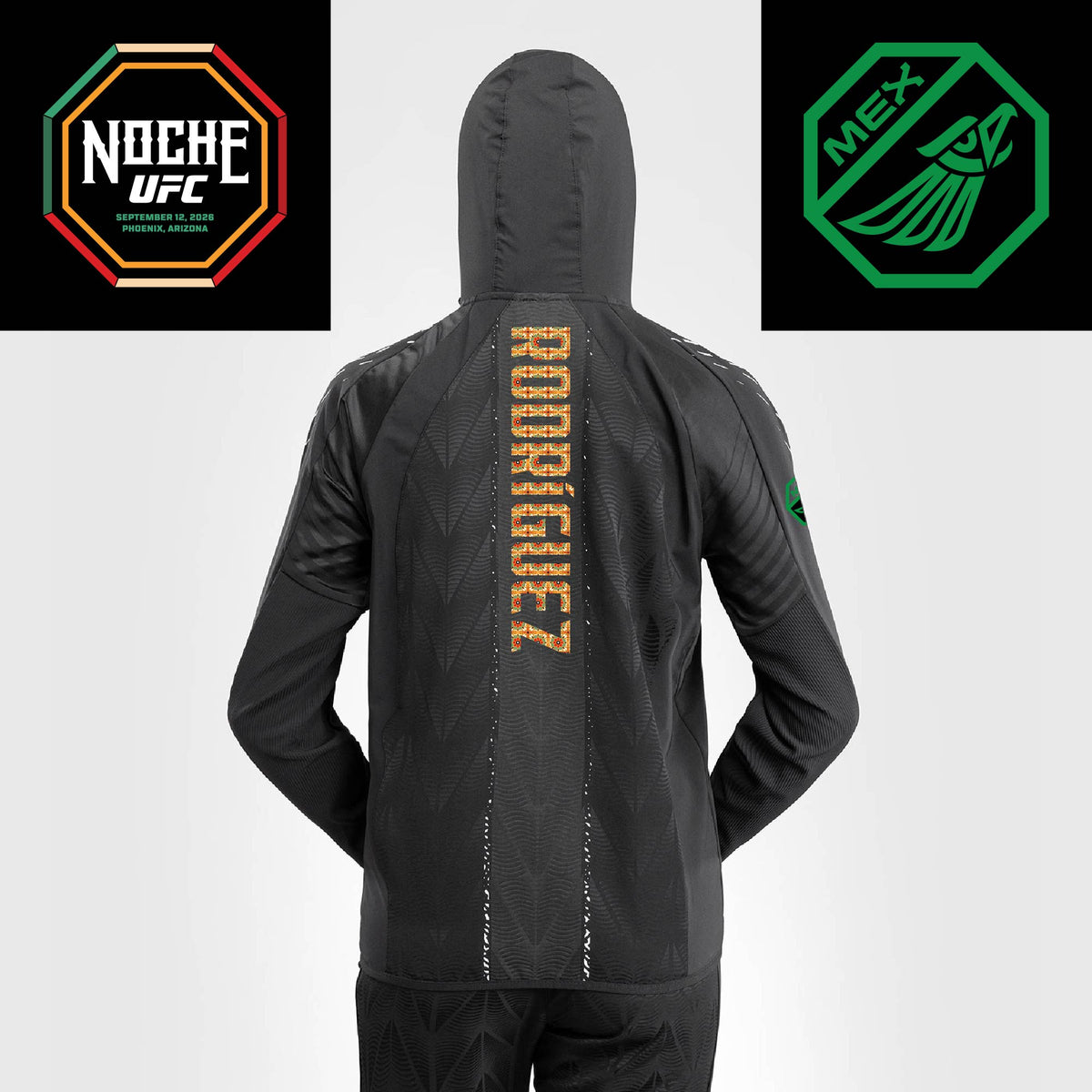 Women's UFC Zenith by Venum Black Authentic Noche UFC Fight Night Walkout Hoodie - Rodriguez   Venum