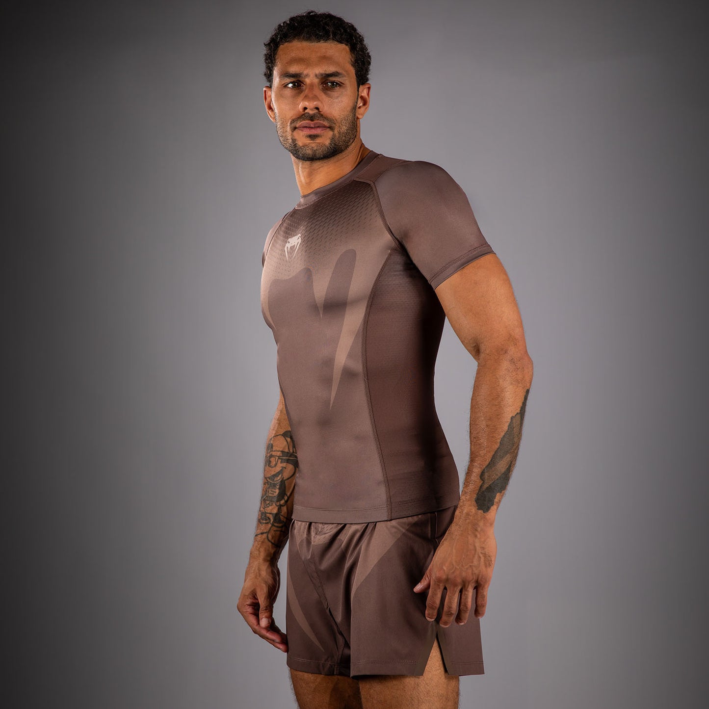 Venum No Gi Rashguards - Chocolate Brown