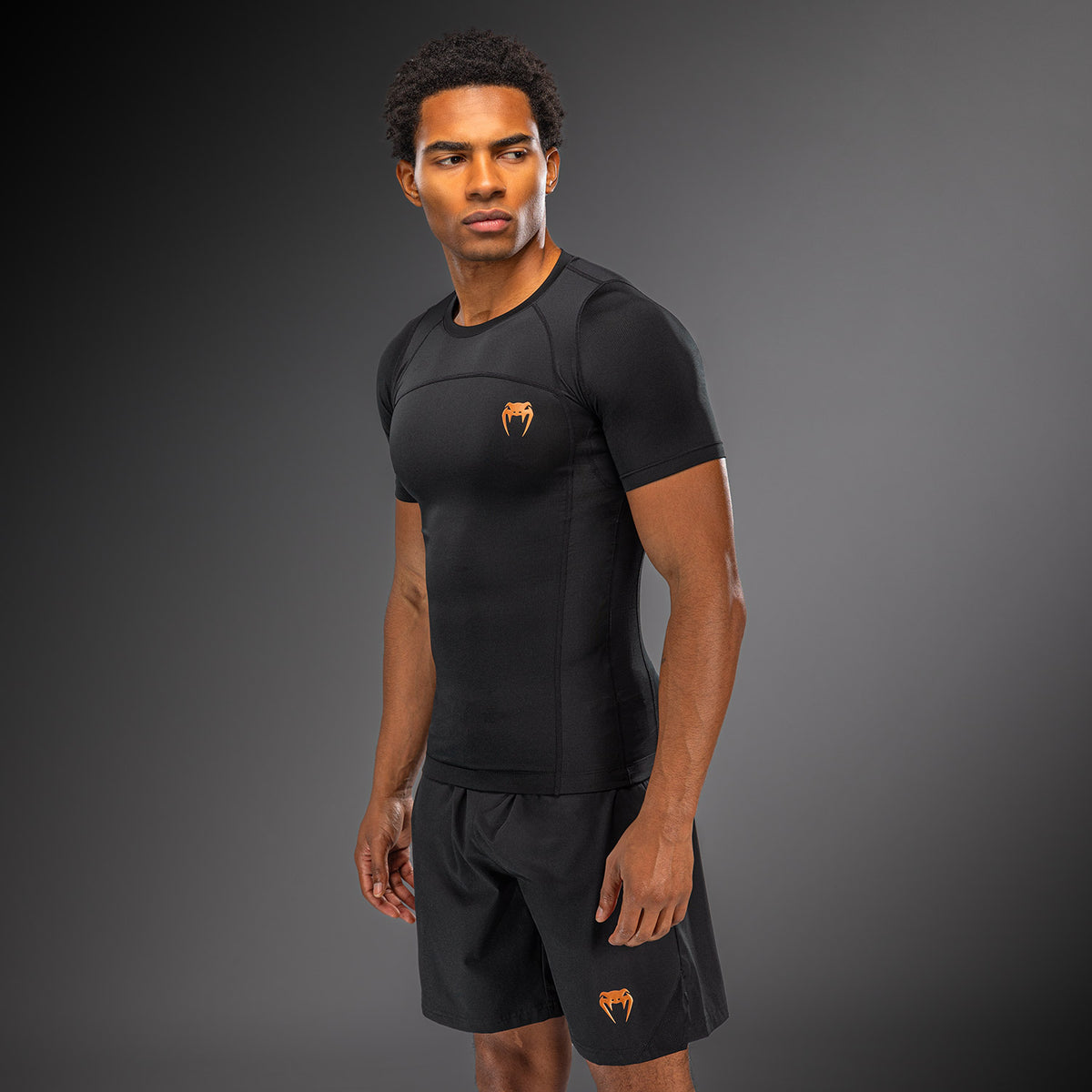 Venum G-Fit Revolution Short Sleeve Rashguard - Black/Copper  product-type_Compression T-Shirts Venum