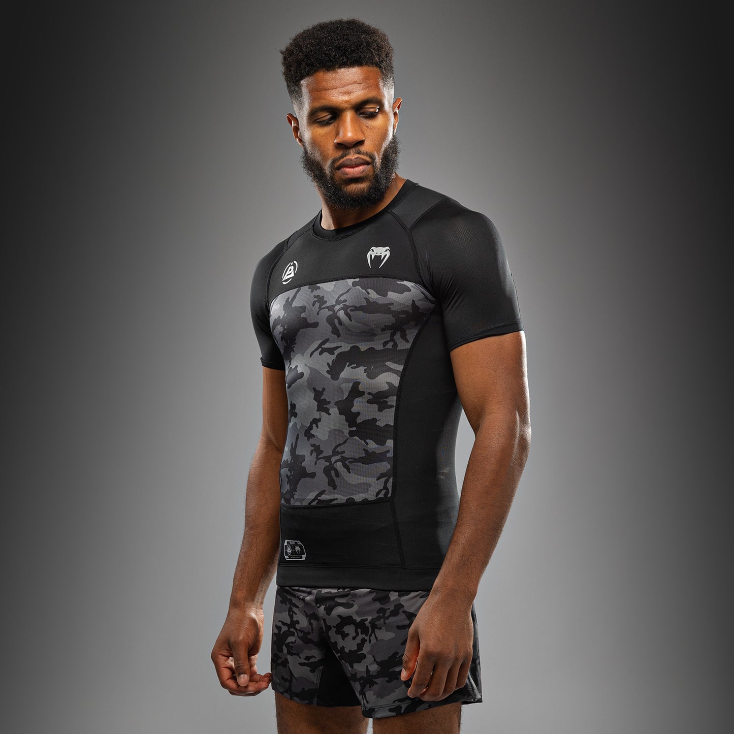 Venum x Polaris Short Sleeve Rashguard - Black/Storm Grey