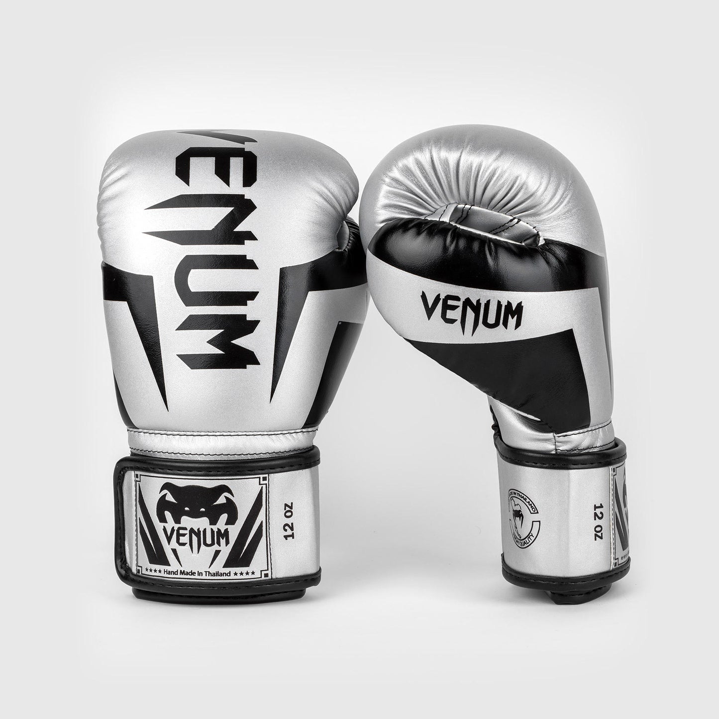 Venum Elite Boxing Gloves - Silver/Black