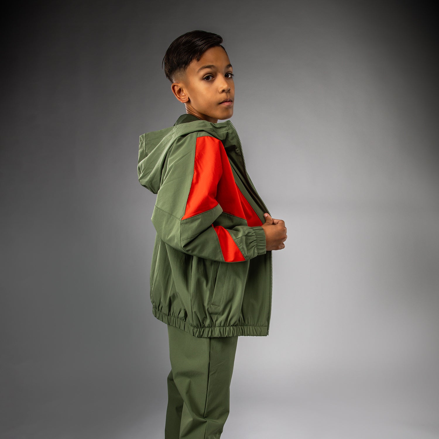 Venum Vectra Kids Track Jacket - Army Green/Orange - Venum