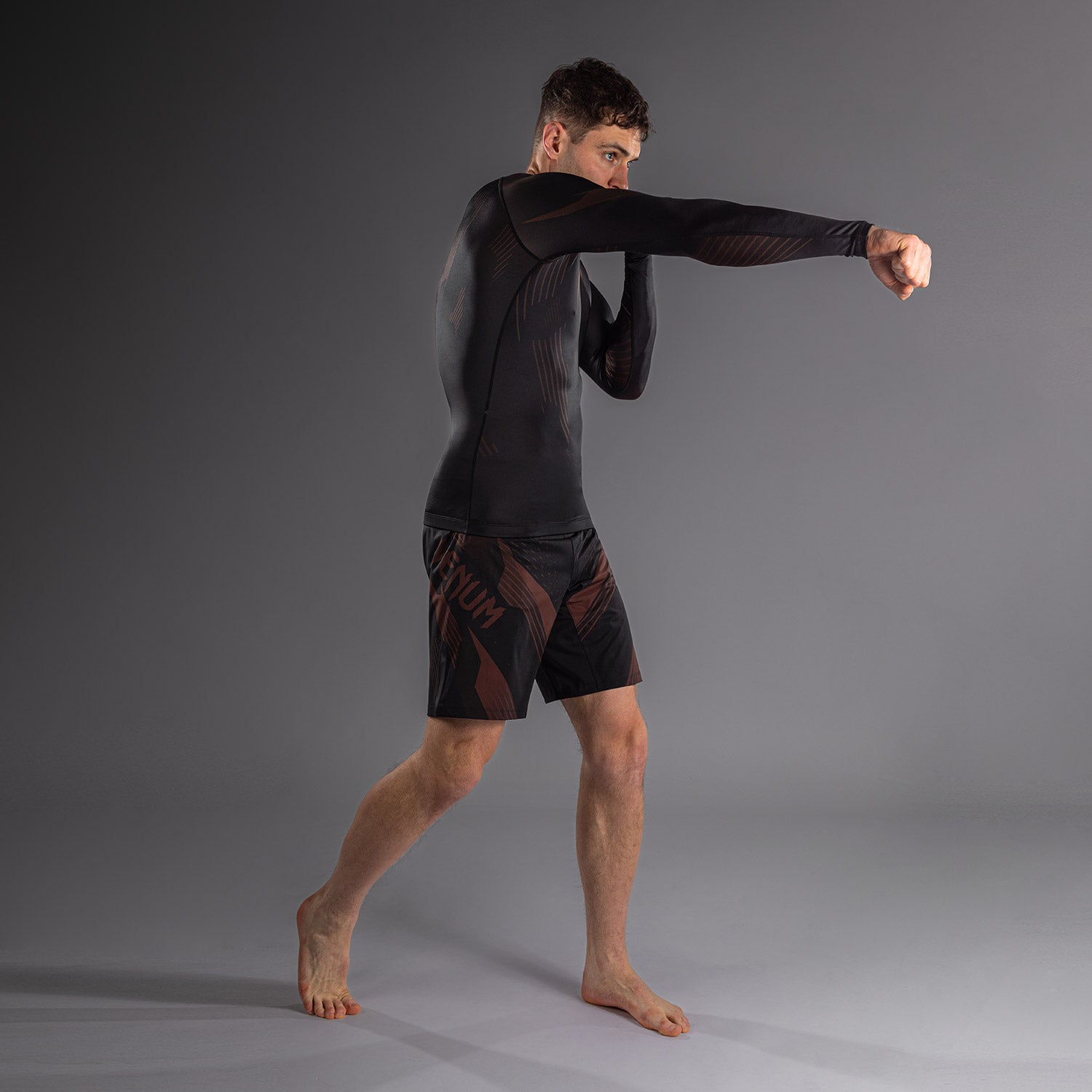 Venum No-Gi 6.0 Long Sleeve Rashguard - Black/Brown  product-type_Compression T-Shirts Venum