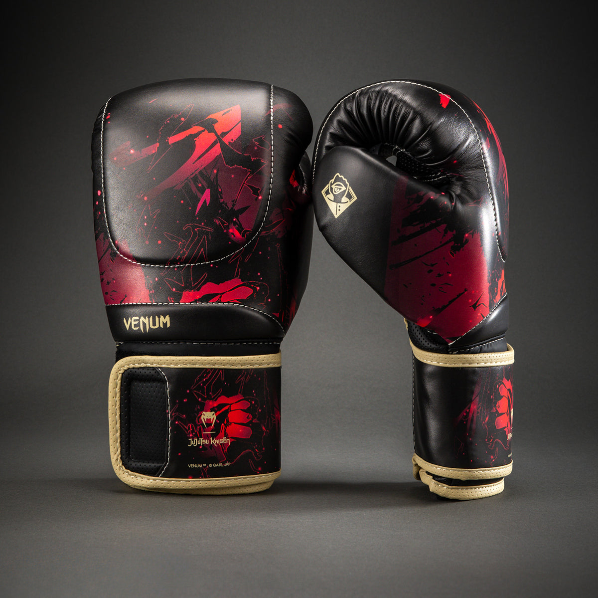 Jujutsu Kaisen x Venum Itadori Impact Evo Boxing Gloves - Black/Red