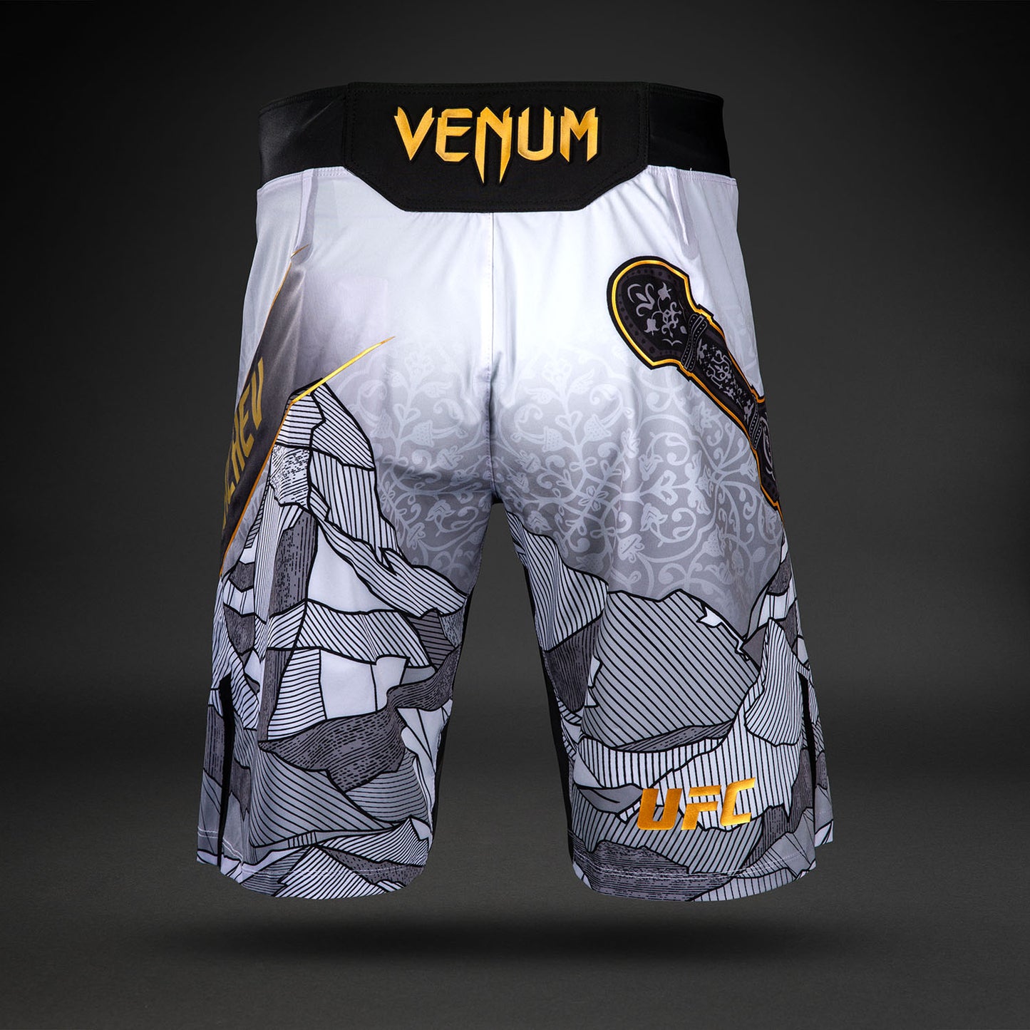 Men's UFC Unrivaled by Venum White Islam Makhachev Long Fit Fight Short