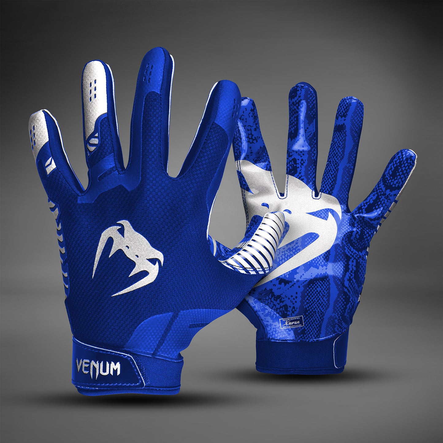 Venum Elite Football Gloves - Royal Blue/Silver