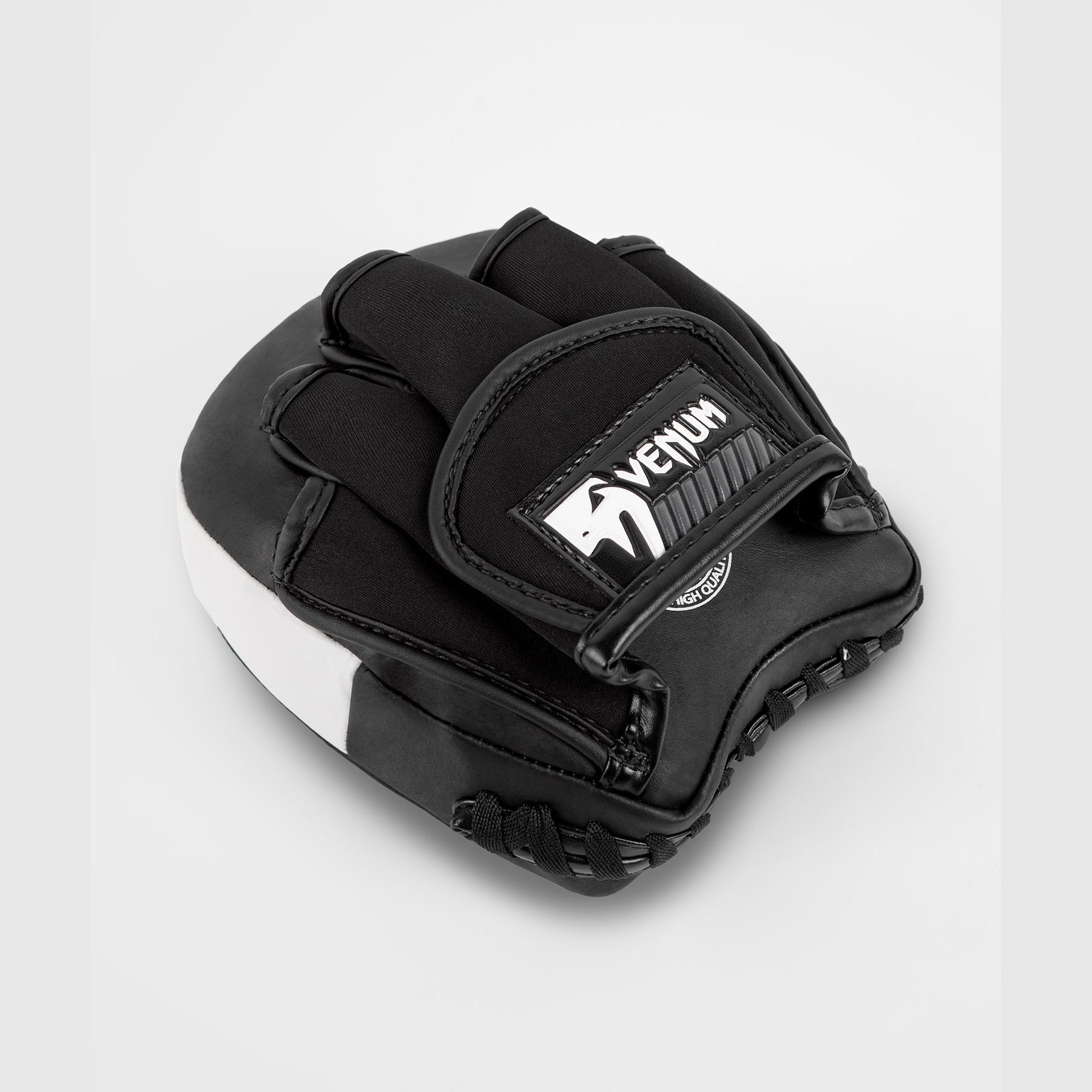 Venum Elite Thick Coaching Mitts Leather Mini (Pair) - Black/White