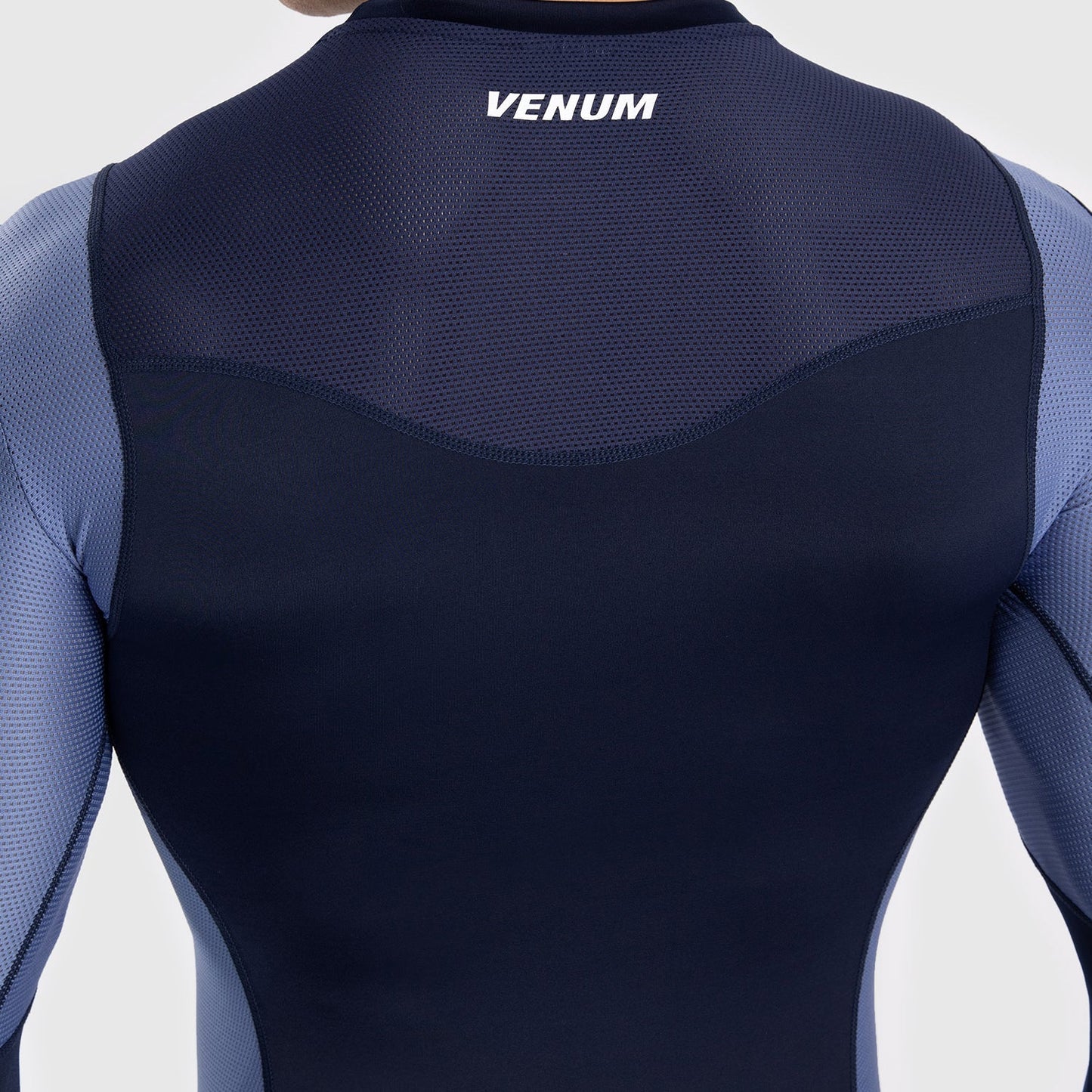 Venum Tempest Men's Long Sleeve Rashguard - Navy Blue/Blue
