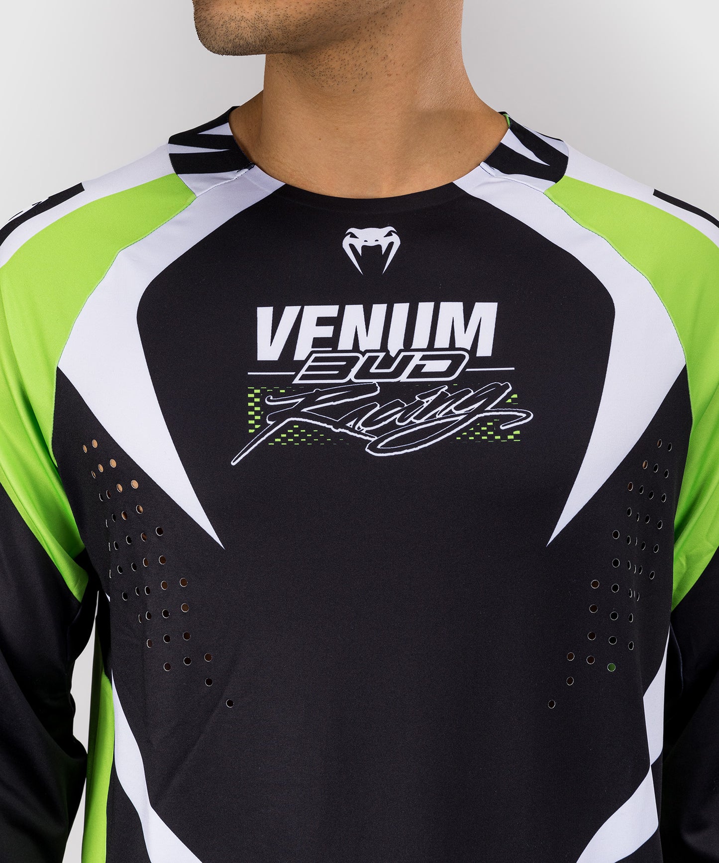 Venum x Bud Racing Men’s Dry-Tech T-Shirt - Black/White/Lime Green