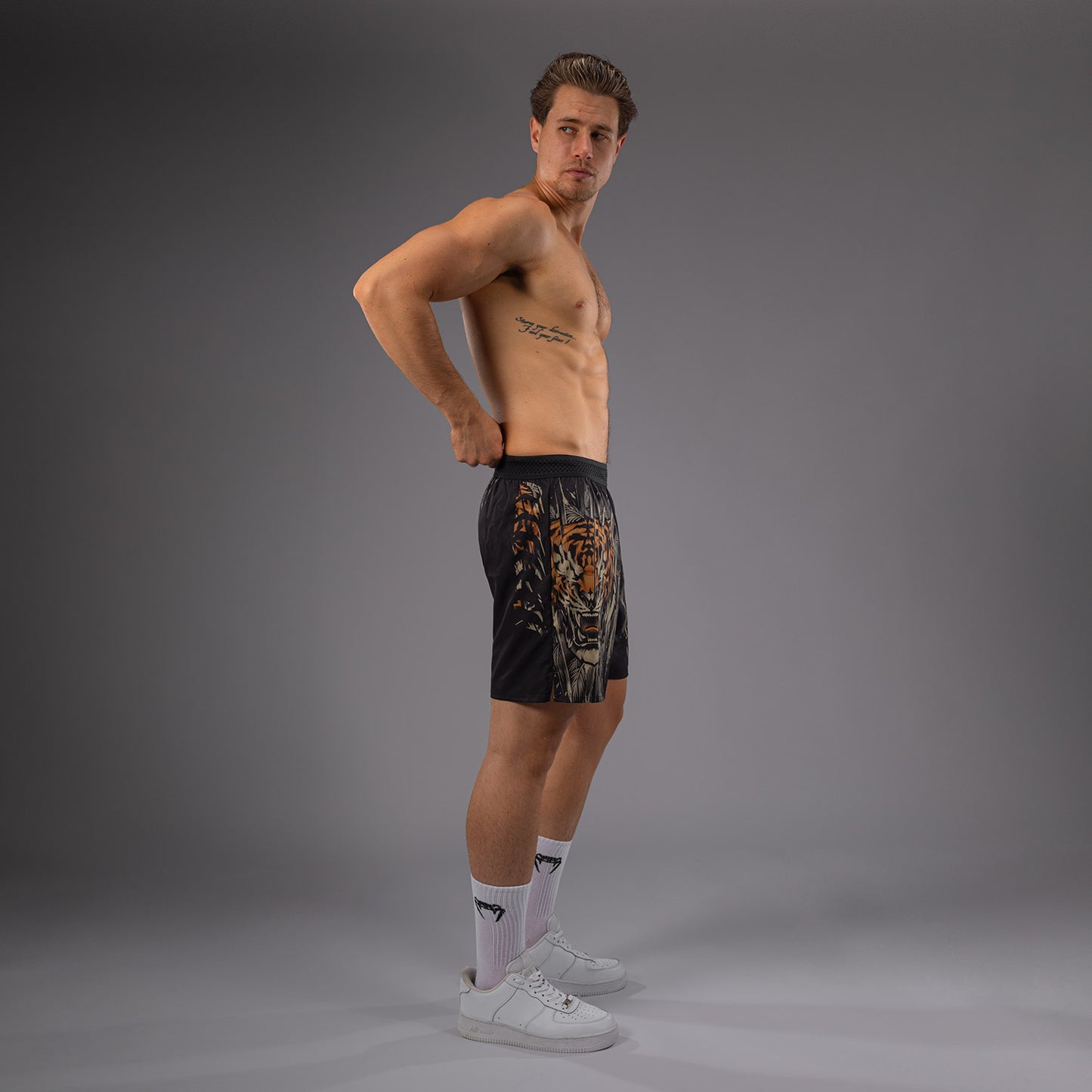 Venum Tiger Men's Training Shorts - Black/Neon Orange