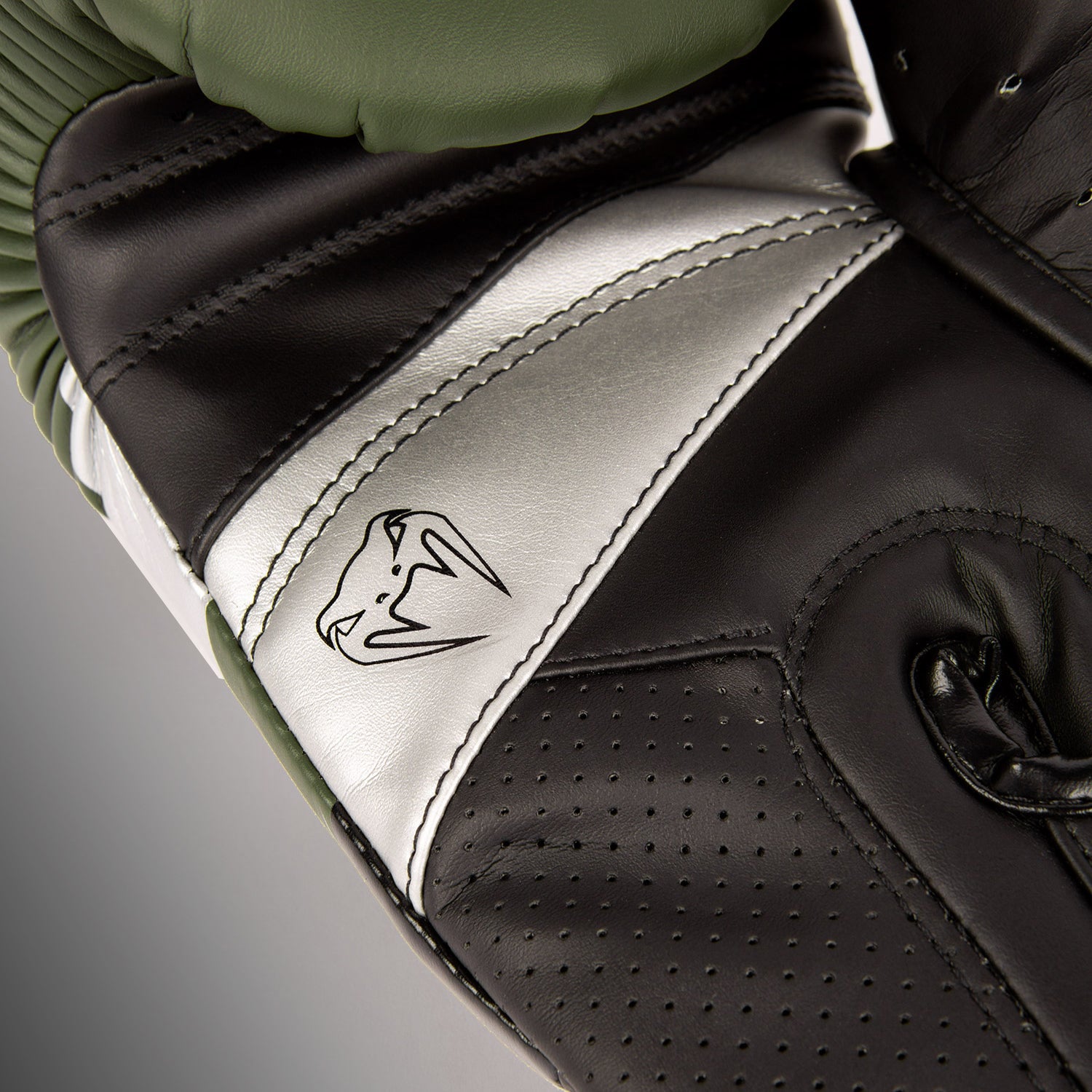 Venum Elite Evo Boxing Gloves - Khaki/Silver - Venum