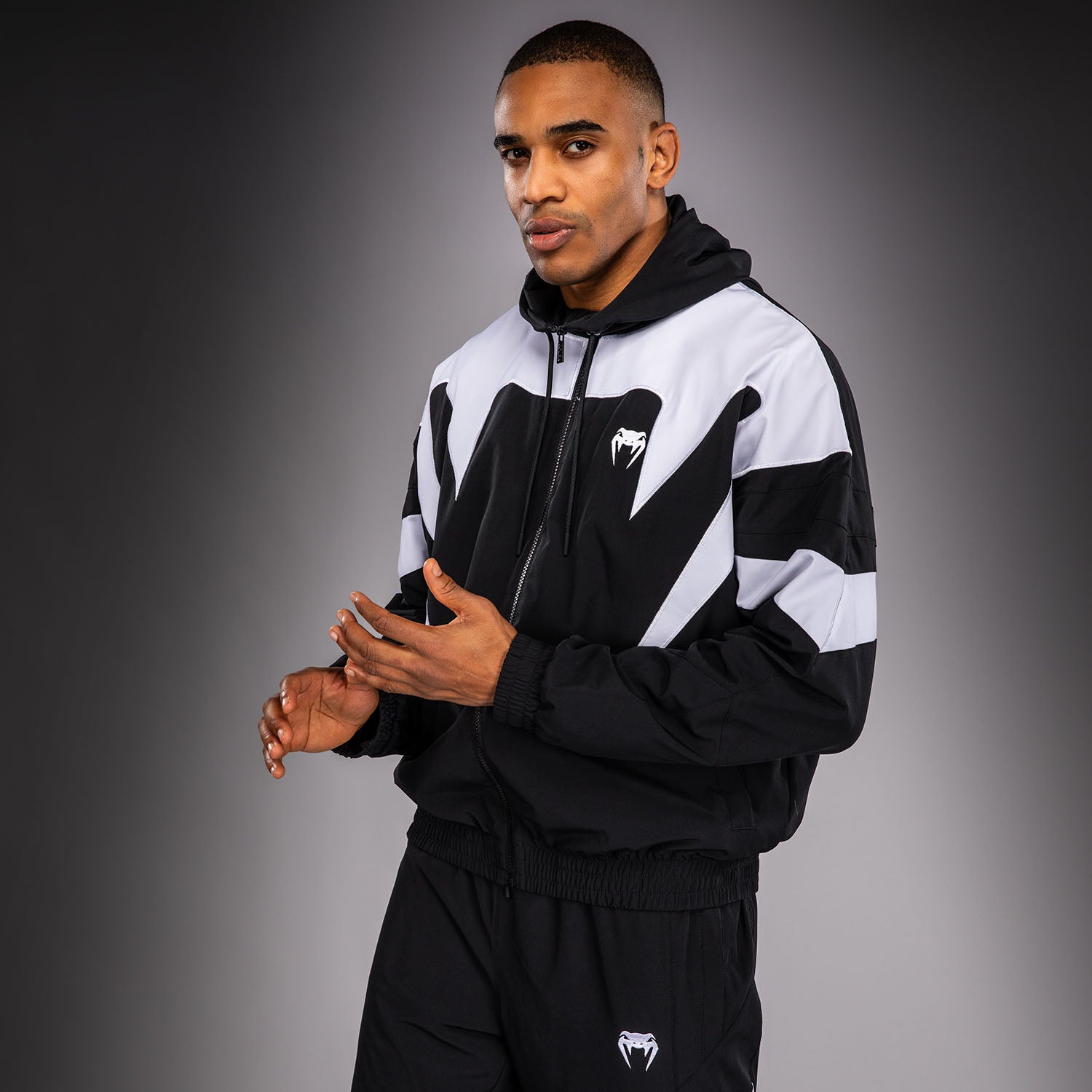 MARUKYU スポーツジャケット ホワイト/ブラック Venum Attack 90 Track Jacket - White/Black - Venum
