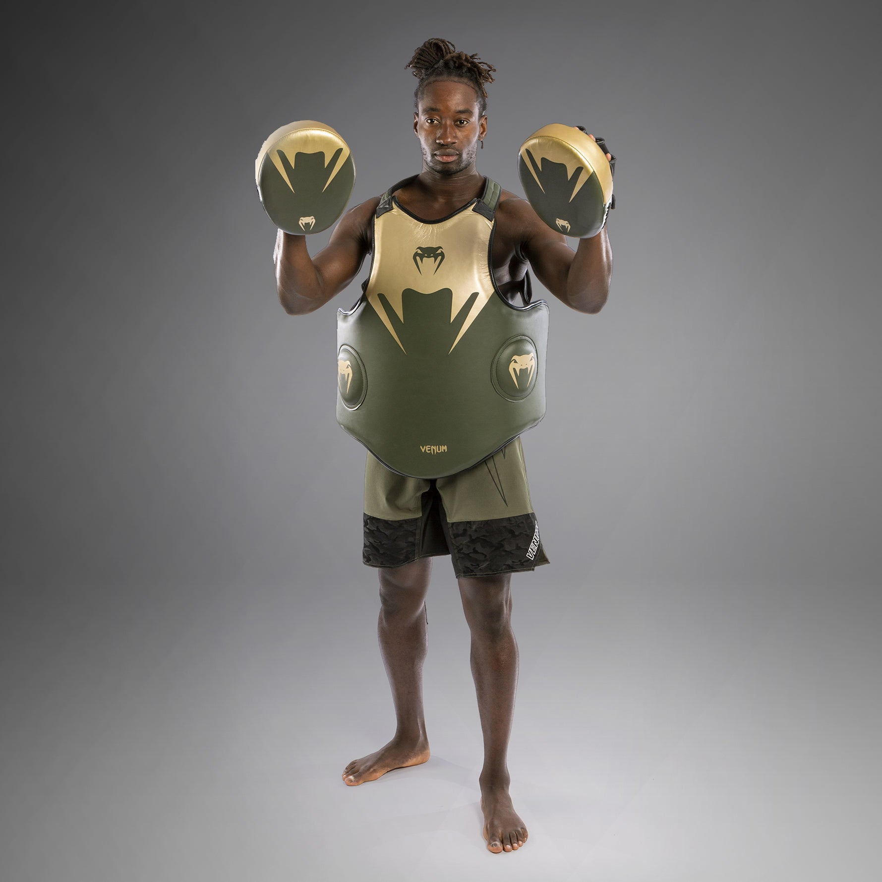 Venum Pro Boxing Body Protector - Khaki/Gold - Venum