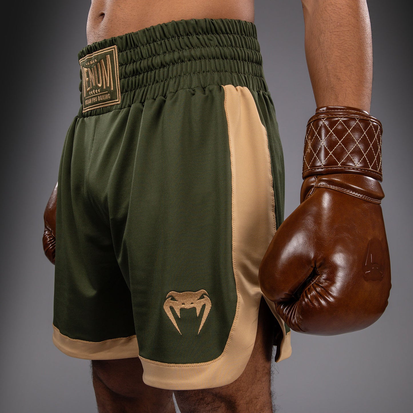 Venum Classic Boxing Shorts - Military Green/Sand