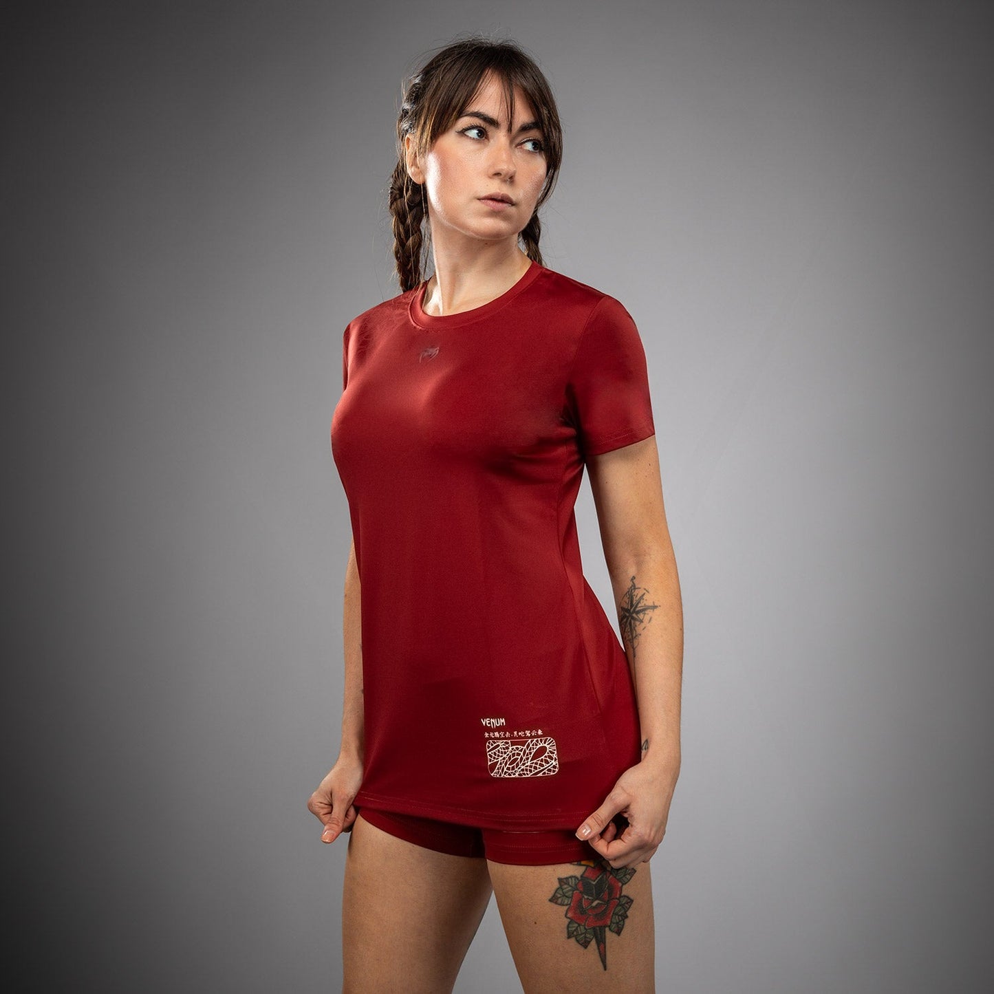 Venum Serpenti Women’s Dry-Tech T-Shirt - Burgundy/Ivory