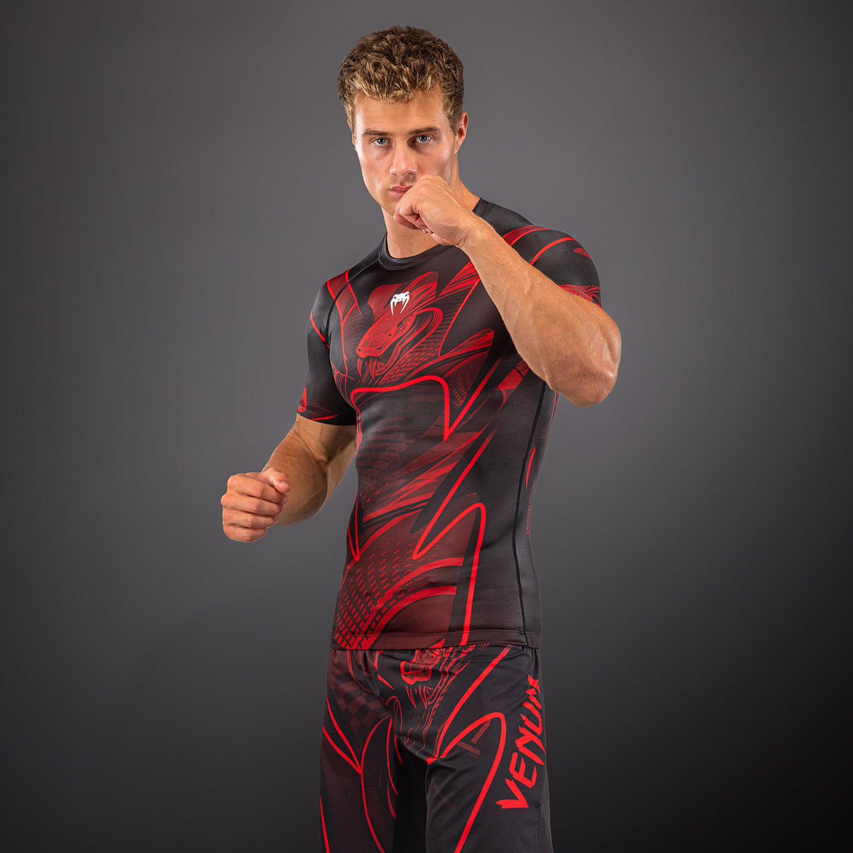 Crimson Viper 2.0 Short Sleeves Rashguards Black/Red