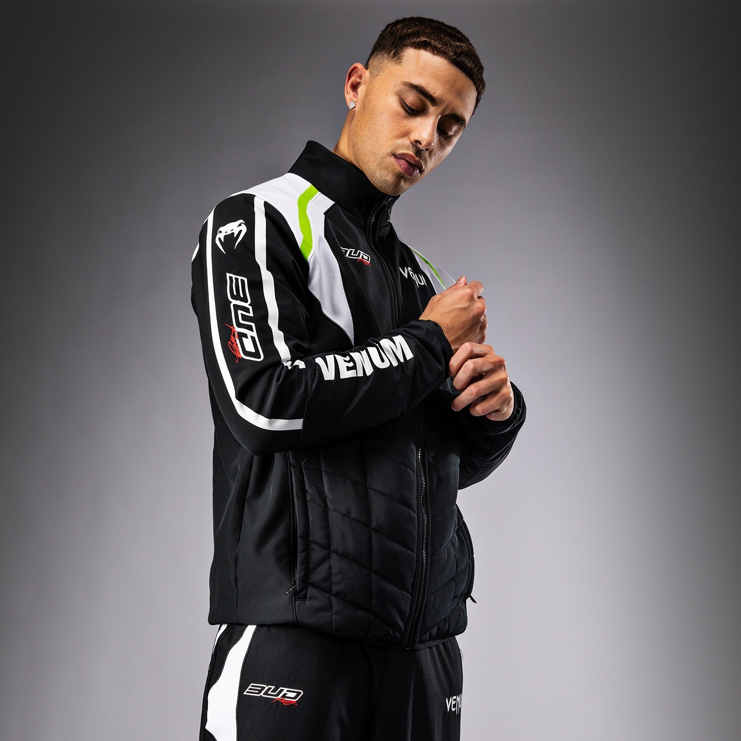 Venum x Bud Racing Men's Jacket - Black/White/Lime Green - Venum