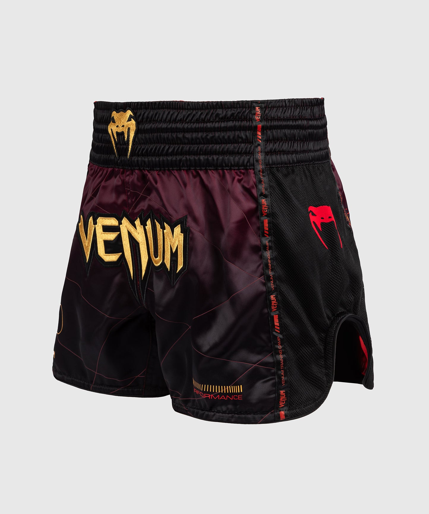 Venum Tactical XT Muay Thai Shorts - Black/Burgundy/Gold
