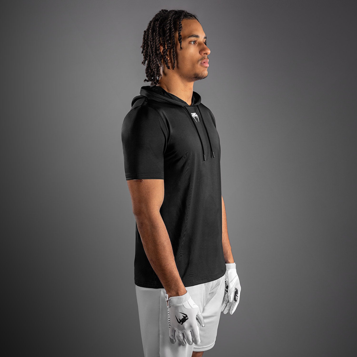 Venum Elite Short Sleeve Dry-Tech Hoodie - Black  product-type_Sweatshirts Venum