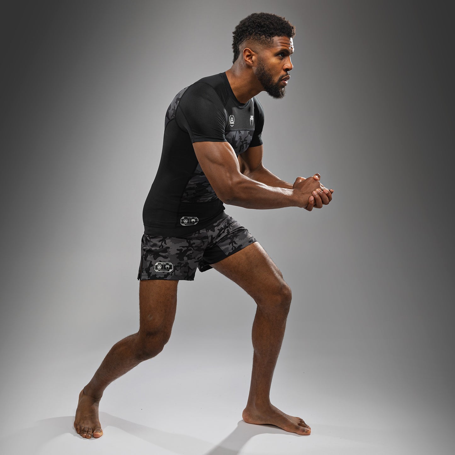 Venum x Polaris Short Sleeve Rashguard - Black/Storm Grey