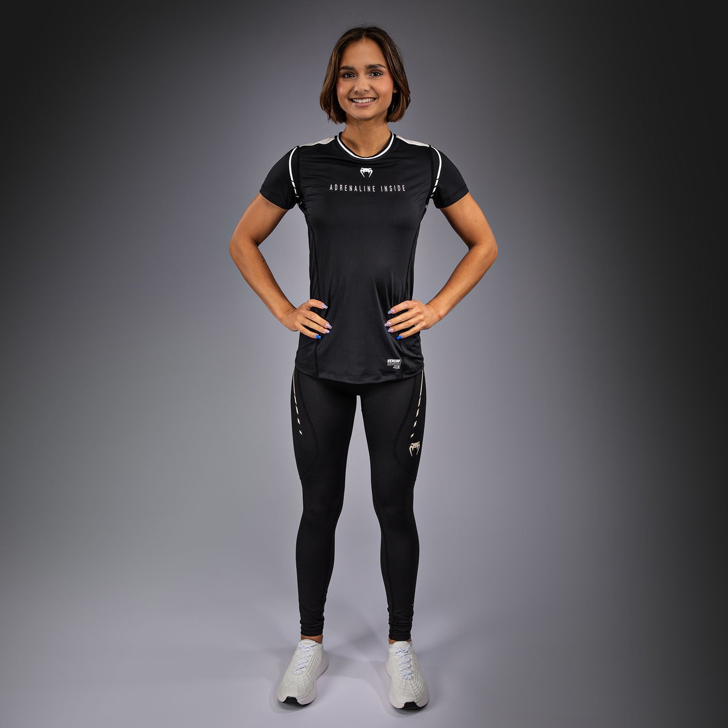 Venum Adrenaline Women's Dry-Tech T-Shirt - Black/ Ivory  product-type_Dry Tech T-Shirts Venum
