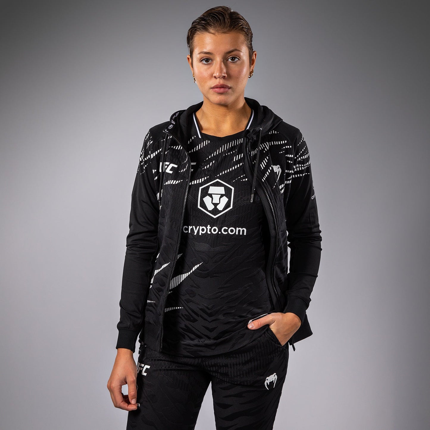 UFC Fusion by Venum Authentic Fight Night Women’s Walkout Hoodie - Black